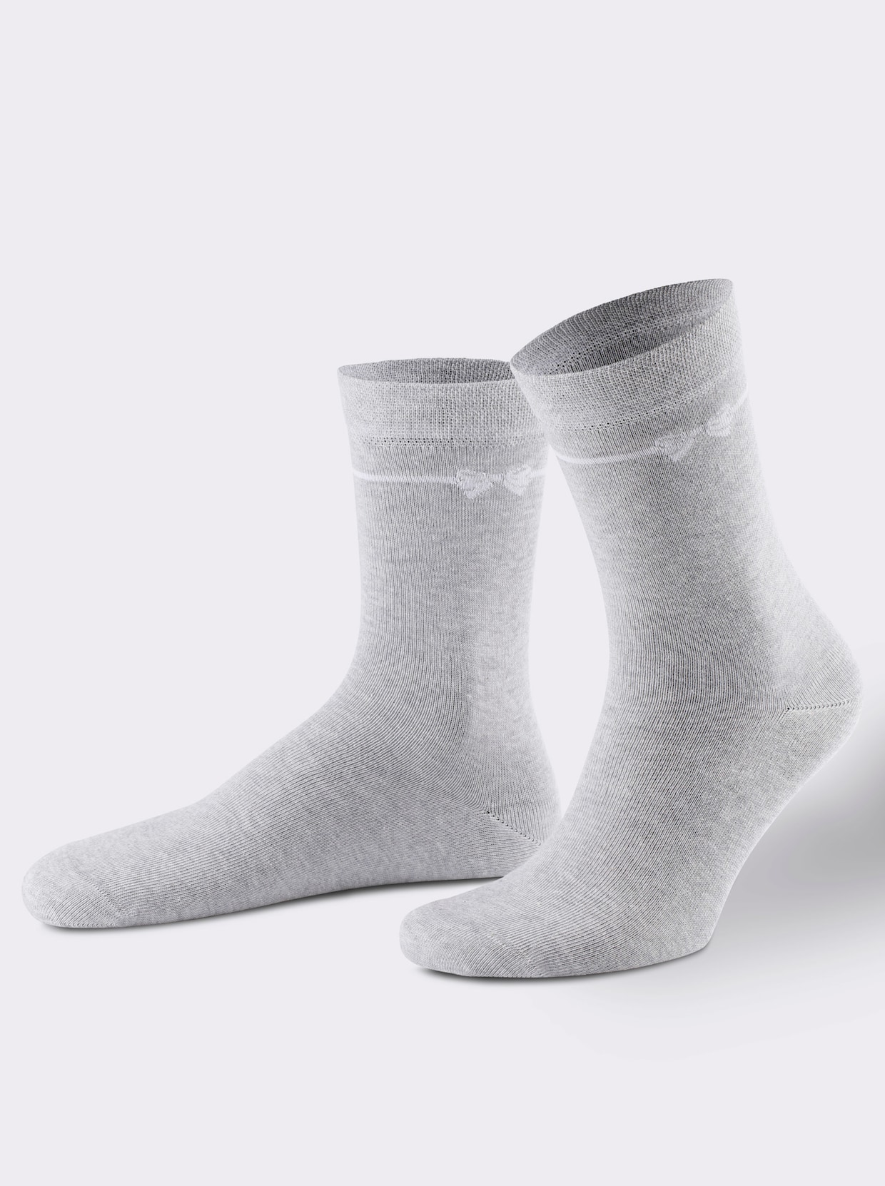 wäschepur Damen-Socken - hellgrau-meliert-weiß