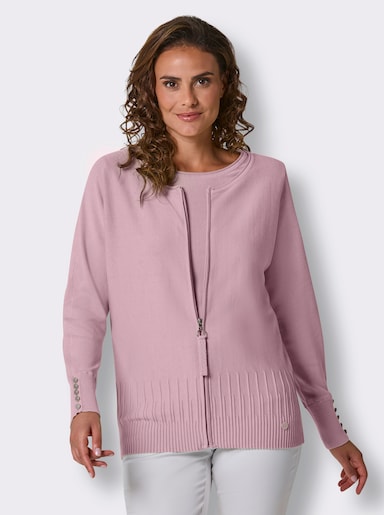 CREATION L PREMIUM Feinstrickjacke mit Fledermaus-Ärmeln - rosé