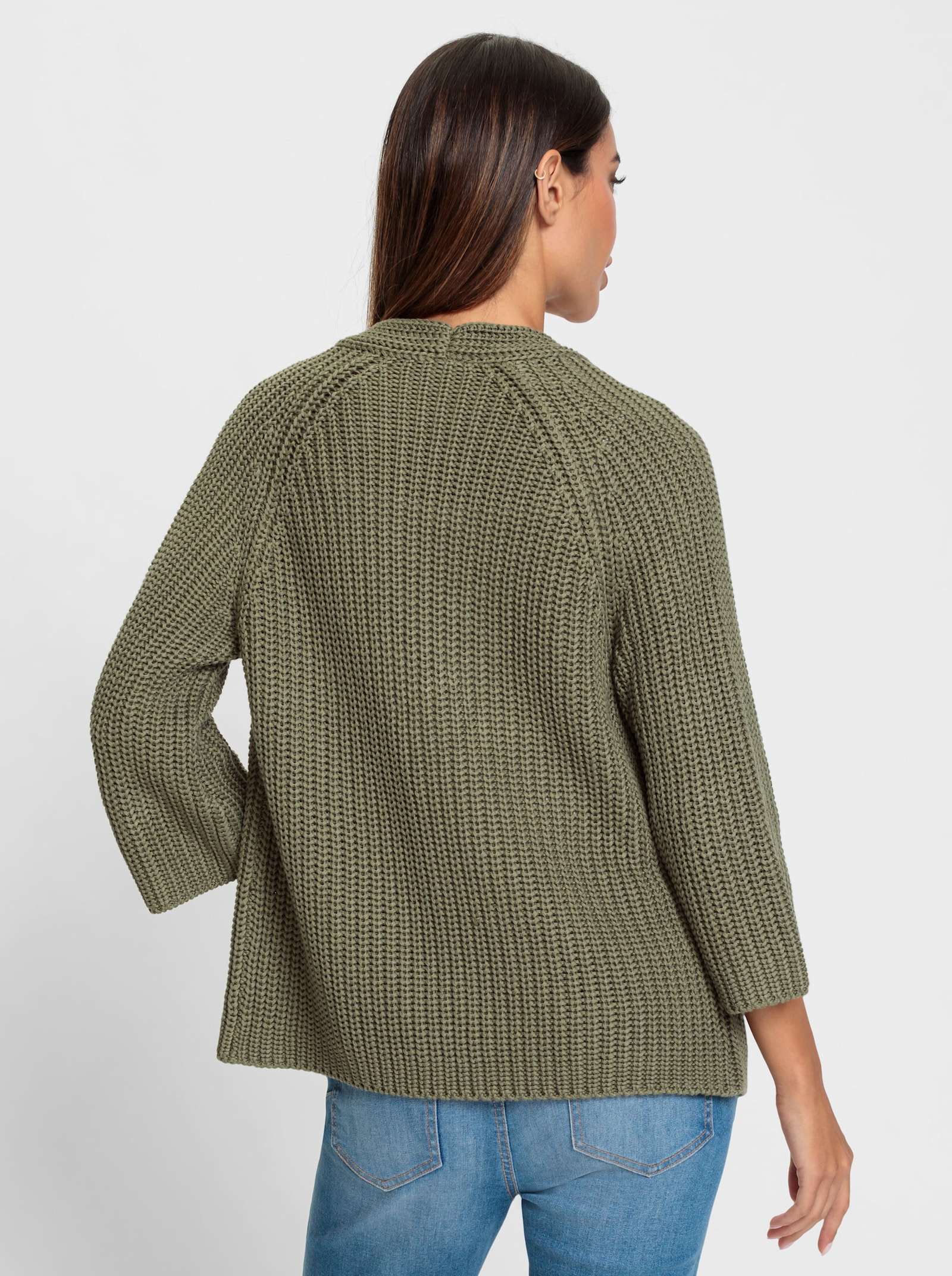 heine Cardigan in offener Form - khaki