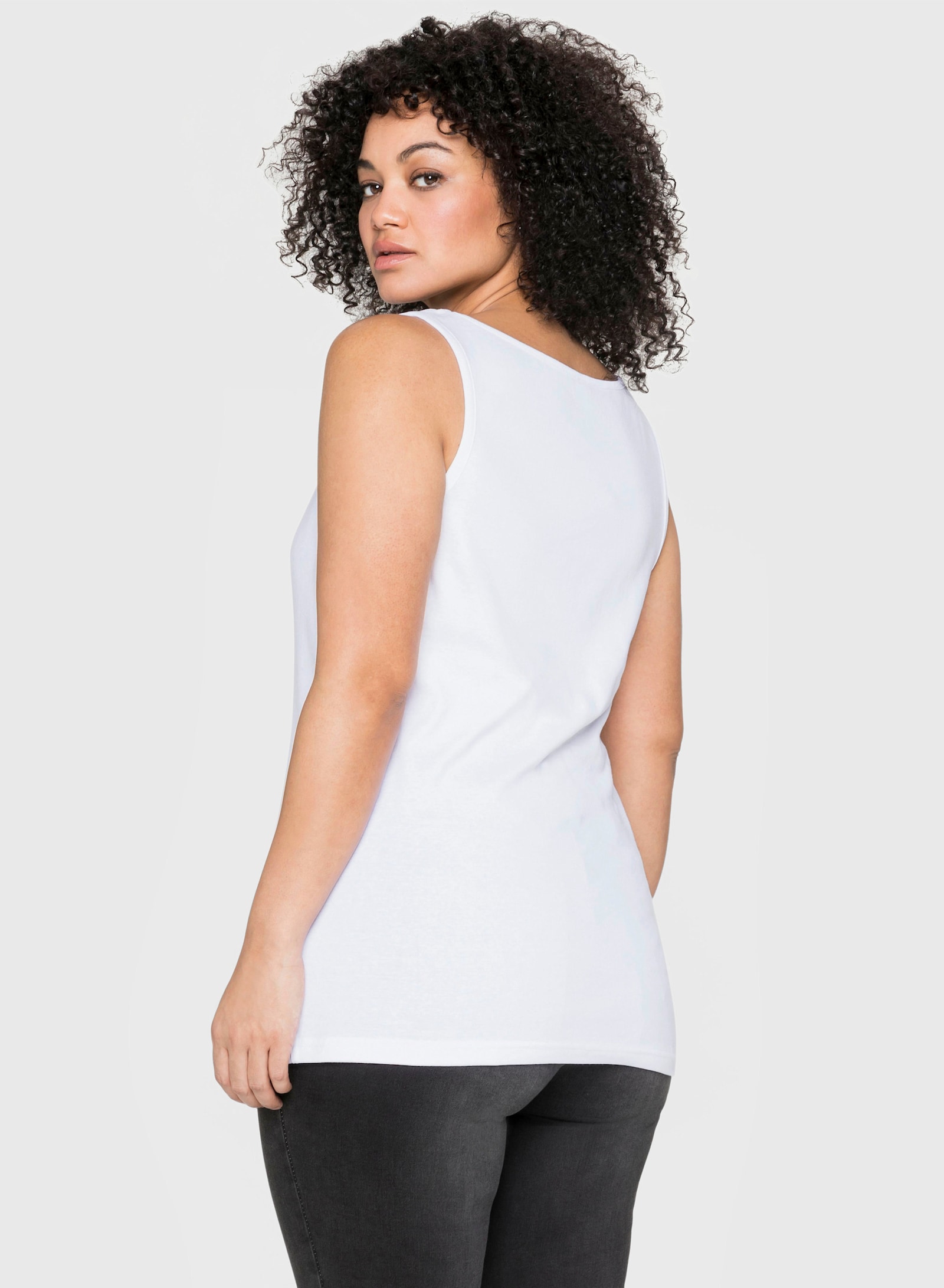 sheego Tanktop in Rippqualität - weiß