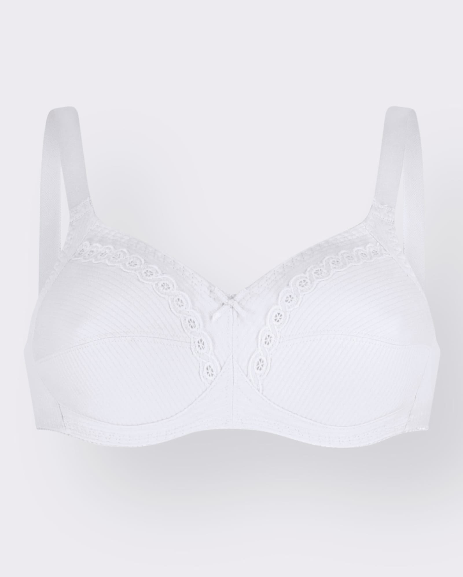 Naturana Soutien-gorge sans armatures avec bordure sur le décolleté - blanc