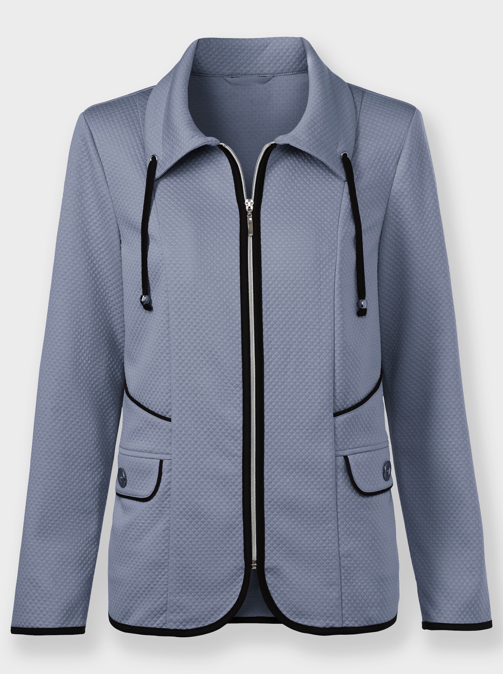 Jerseyblazer van gestructureerd materiaal - duivenblauw