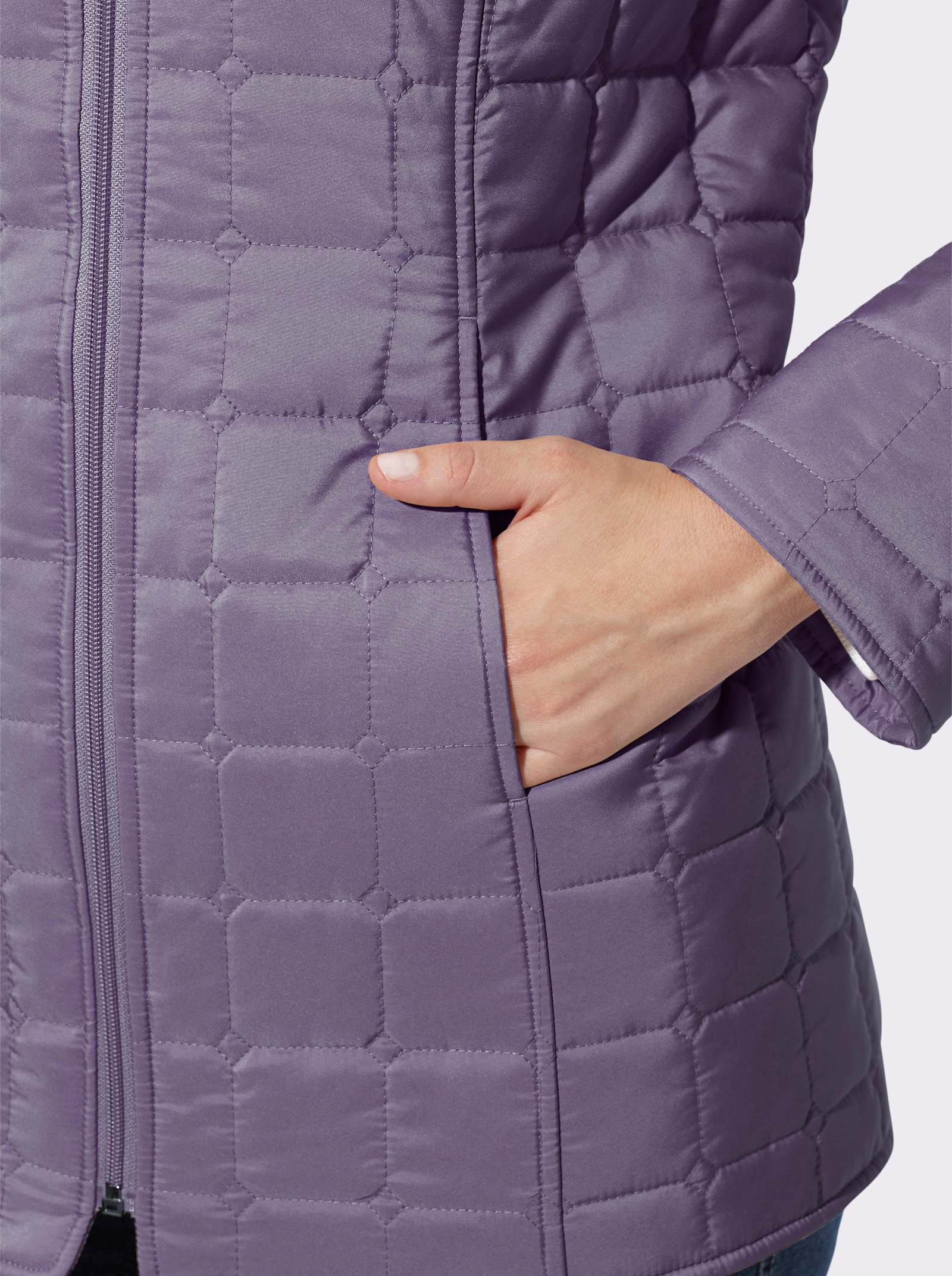 Steppjacke mit quadratischem Steppmuster - feige