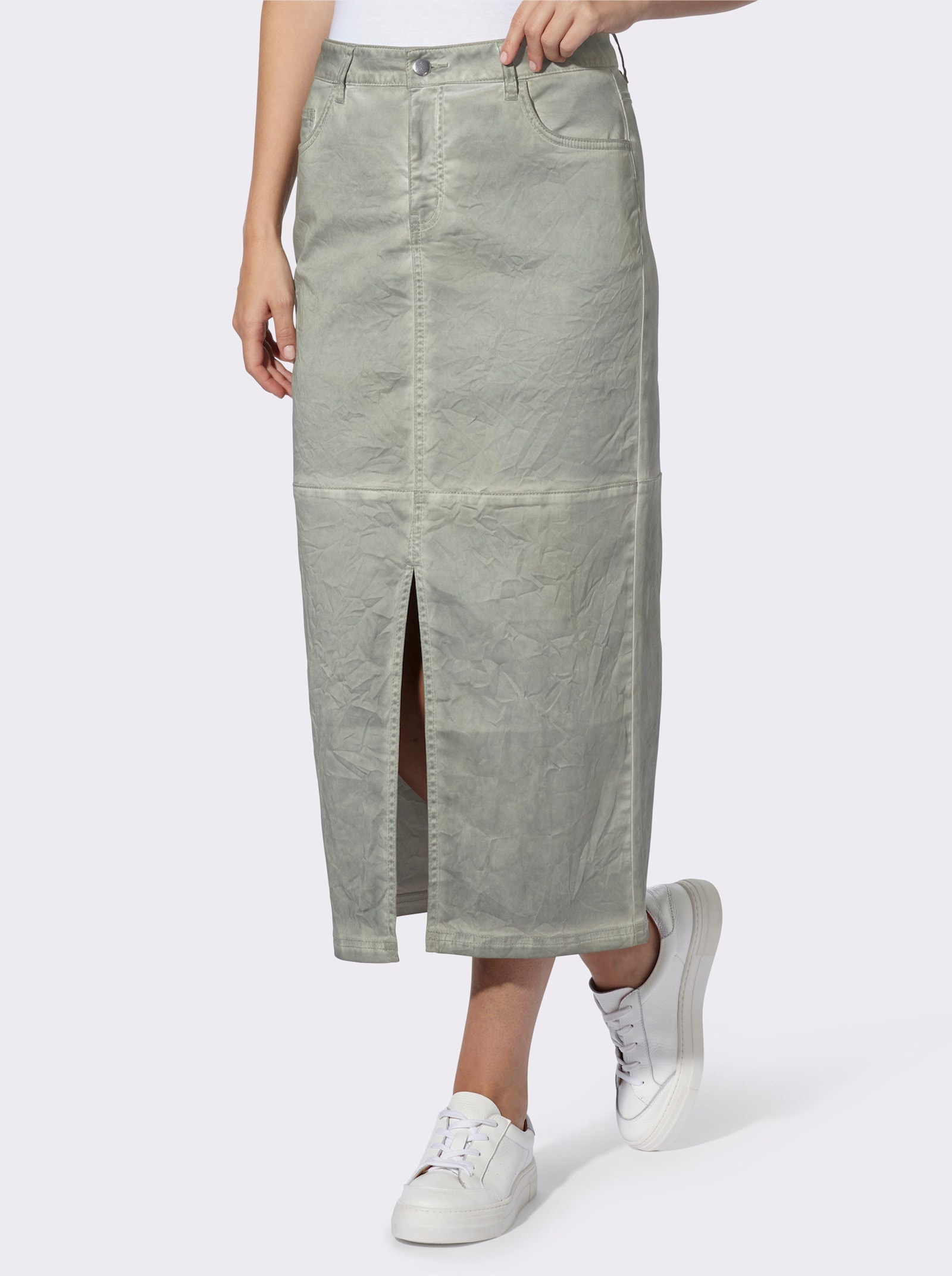 heine Geweven rok in 5-pocketsmodel - kaki