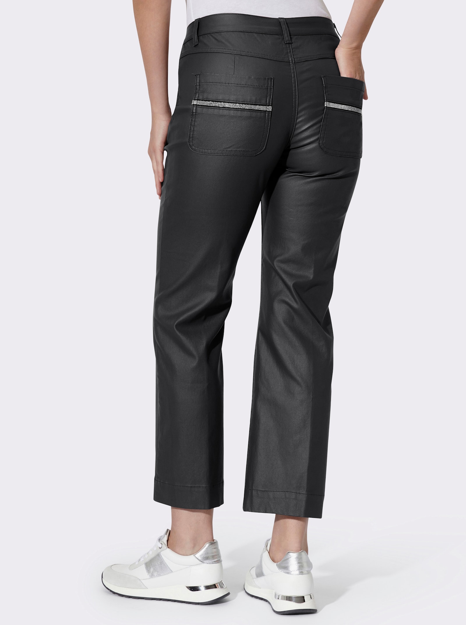 heine Ankle-Jeans mit Glanz-Beschichtung - schwarz