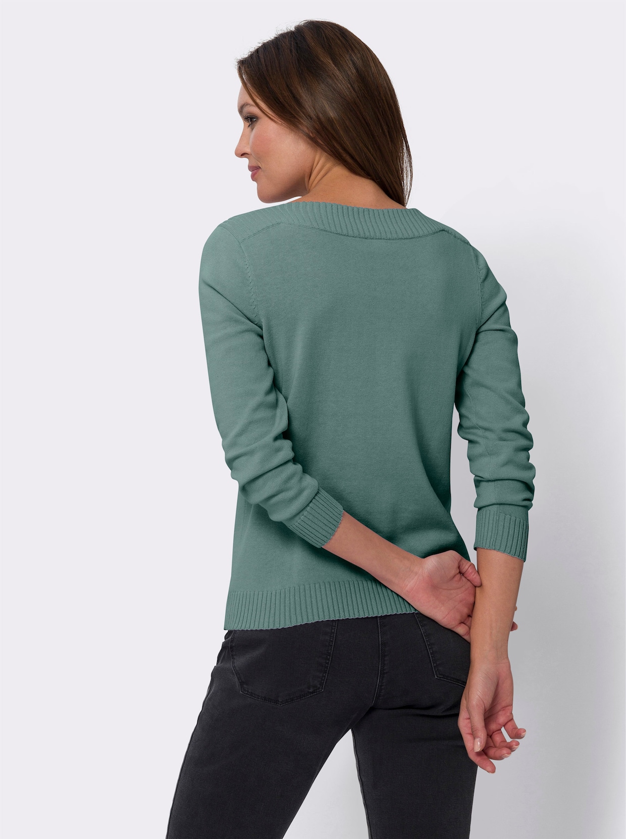 Bavlněný svetr - nefritová