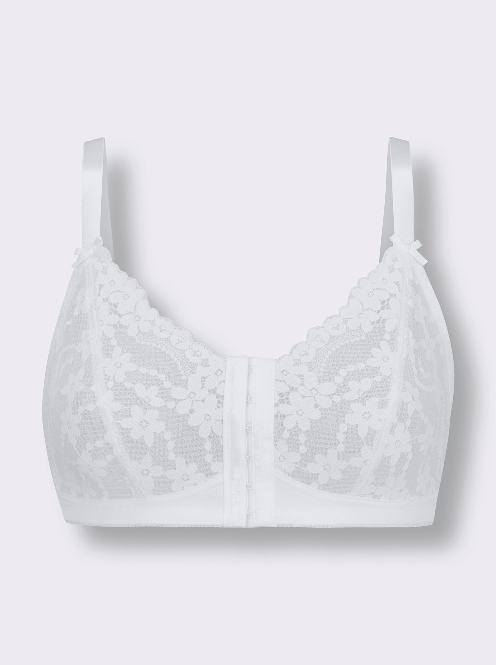 wäschepur BH ohne Bügel mit Spitze - weiß