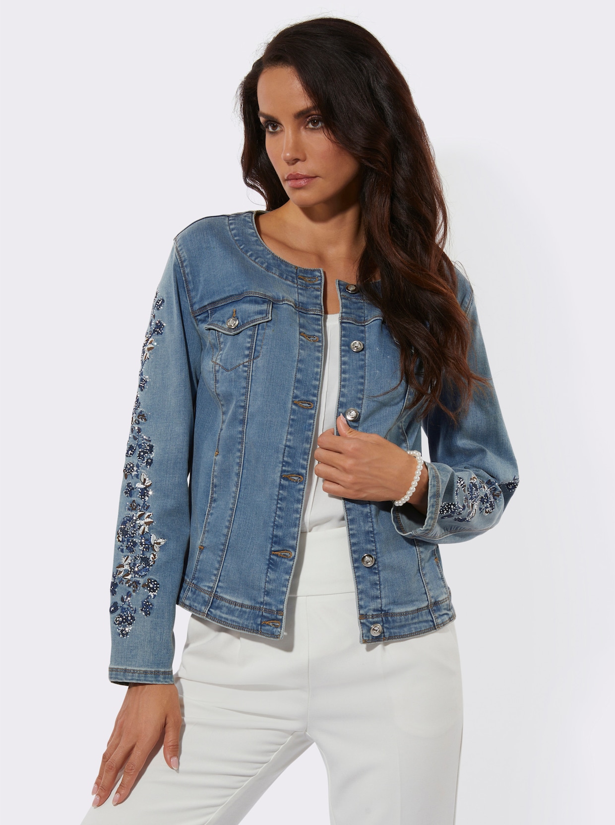 Jeansblazer - blue-bleached