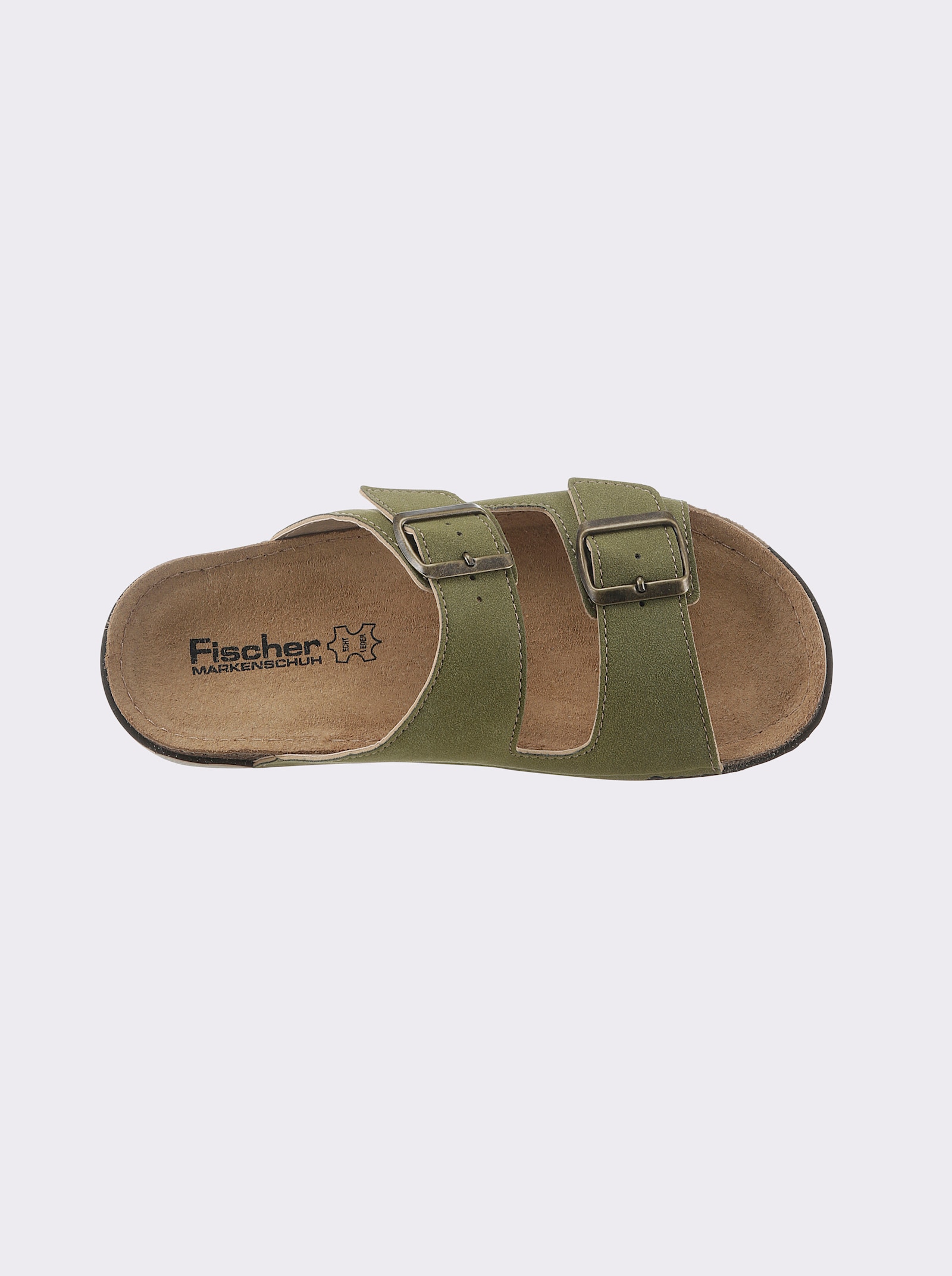 Fischer Pantolette aus weichem Leder gearbeitet - schilf