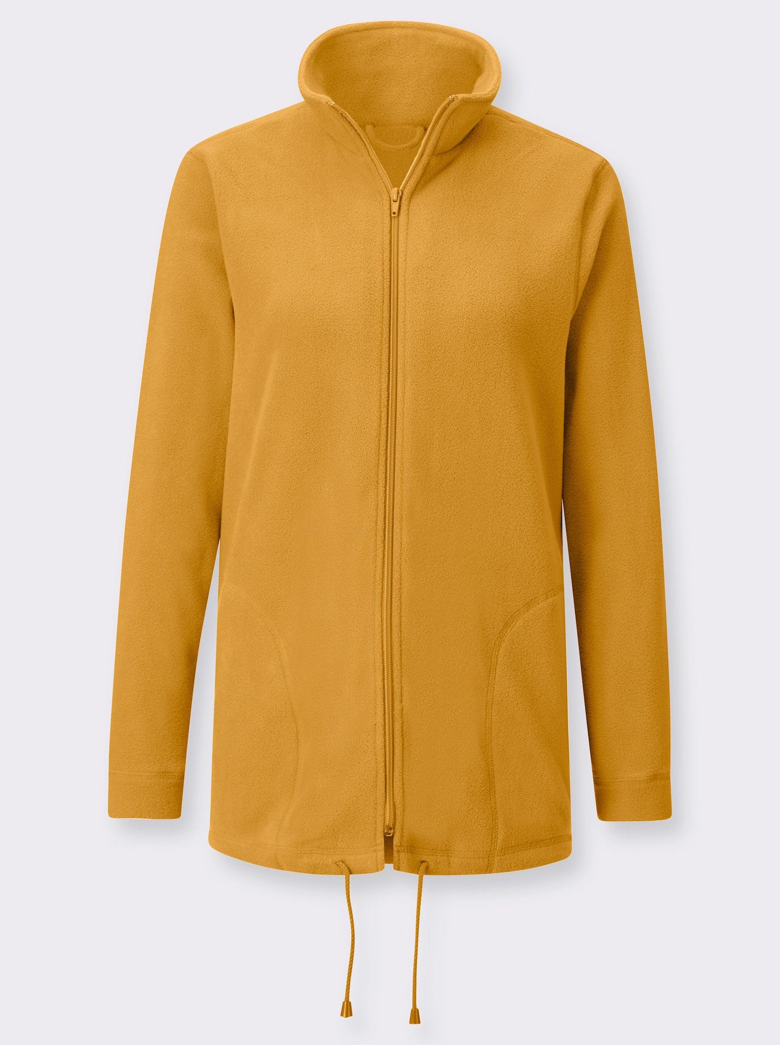 Fleecejacke Kordeldurchzug am Saum - bernstein