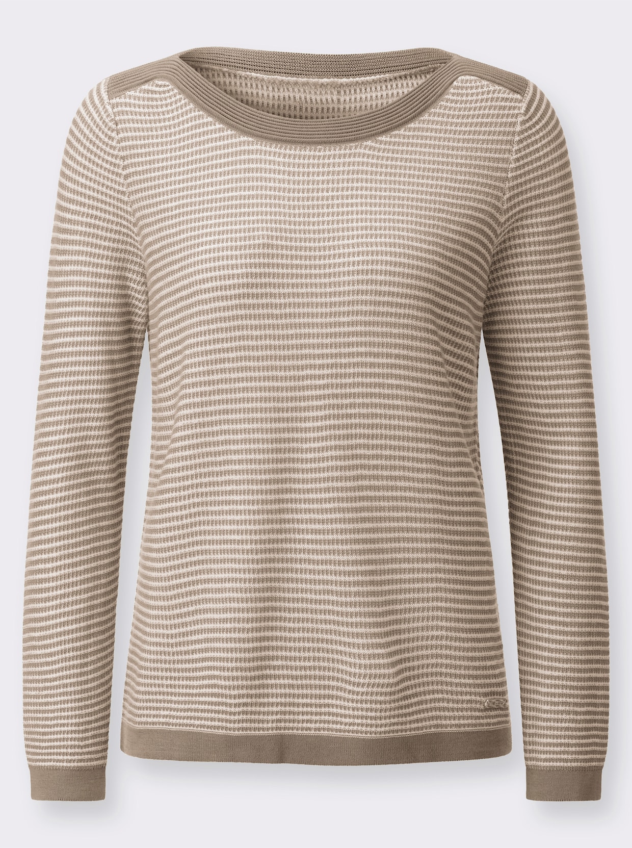 Langarm-Pullover - sesam-ecru-gemustert