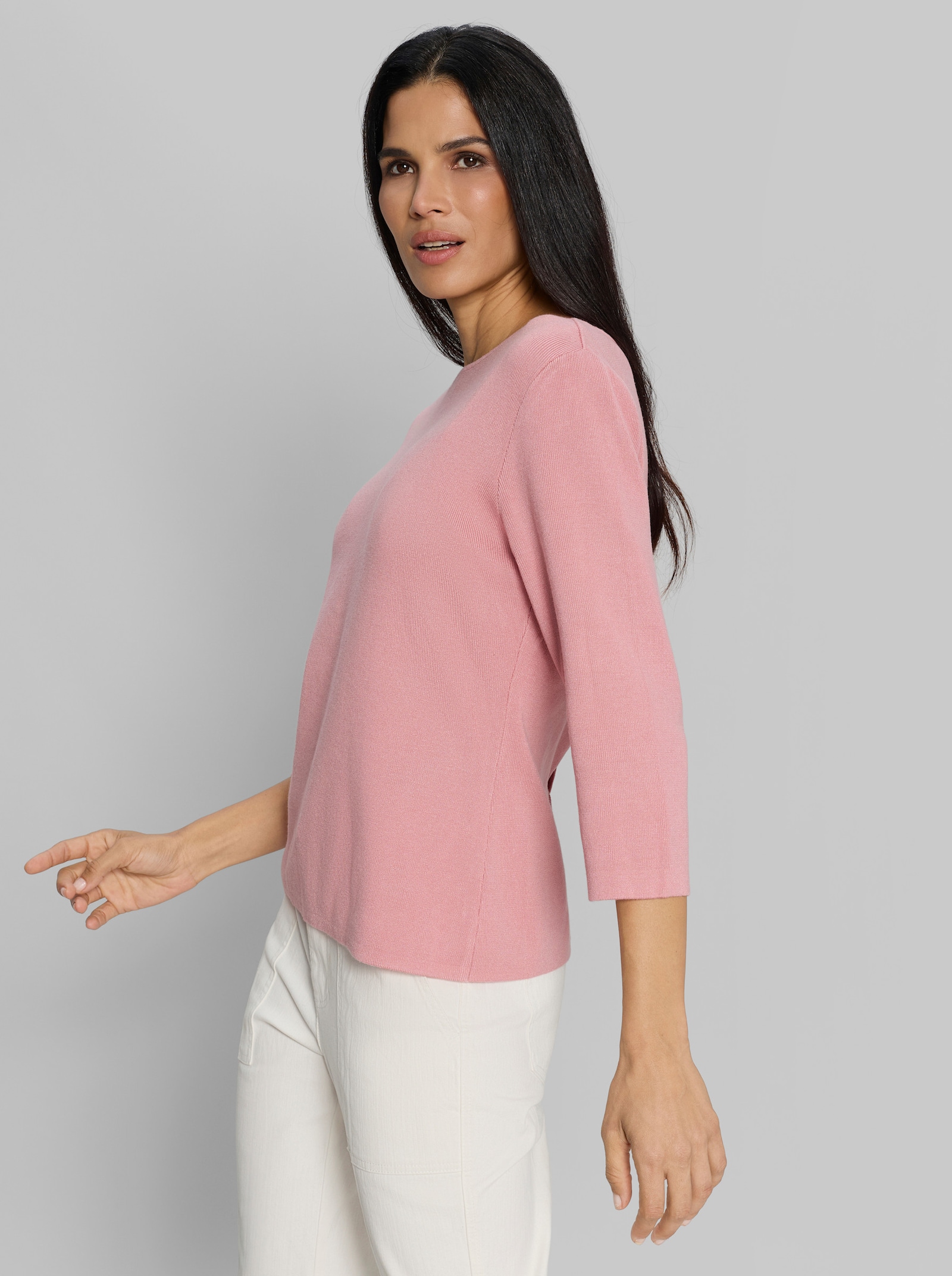heine 3/4-Arm-Pullover mit raffiniertem Rücken-Ausschnitt - rosenquarz