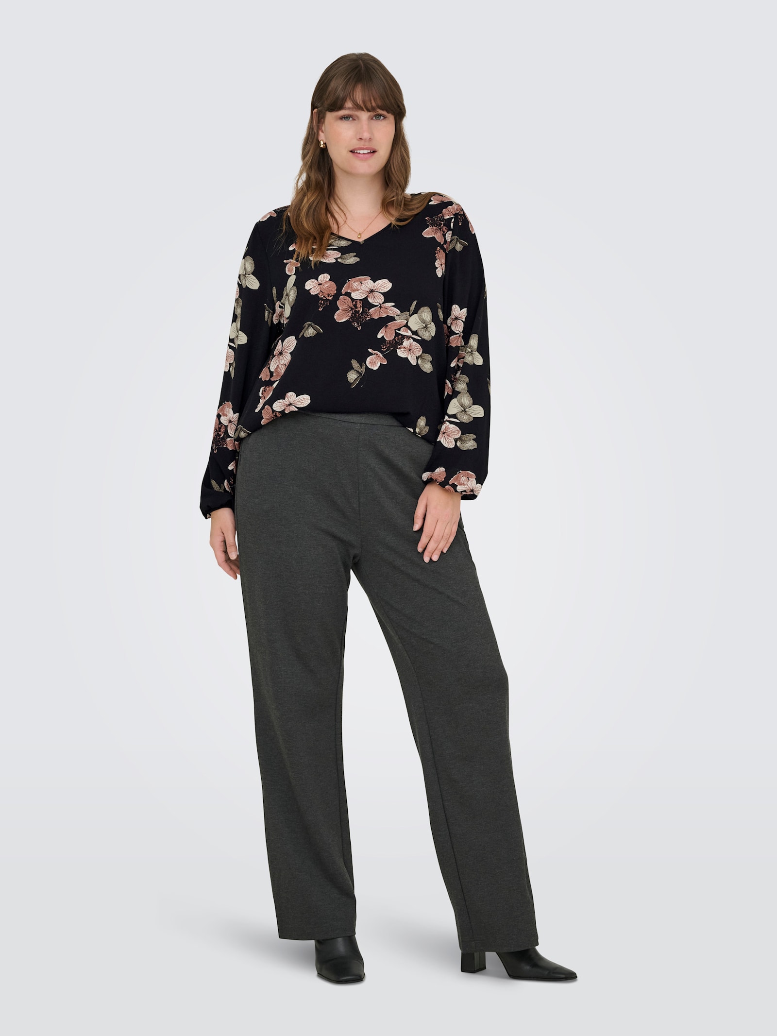 ONLY CARMAKOMA Blusenshirt - black aop:noos autumn blooming