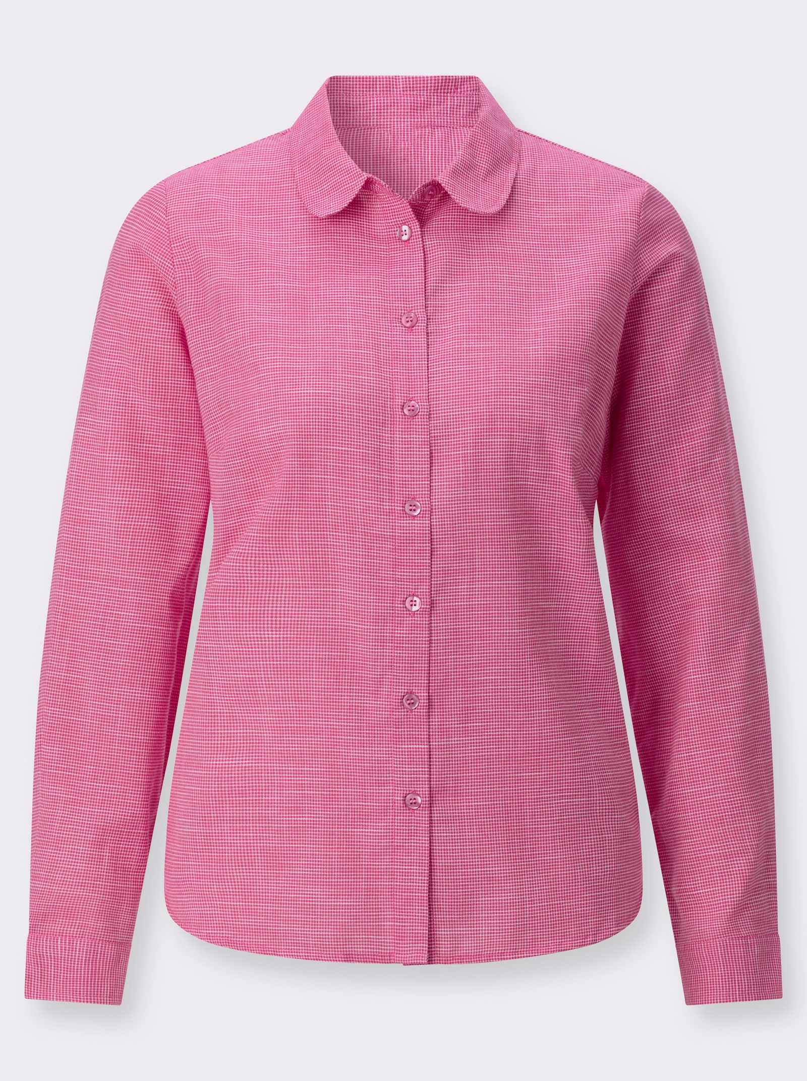 Langarmbluse mit Karo-Muster - pink-ecru-kariert