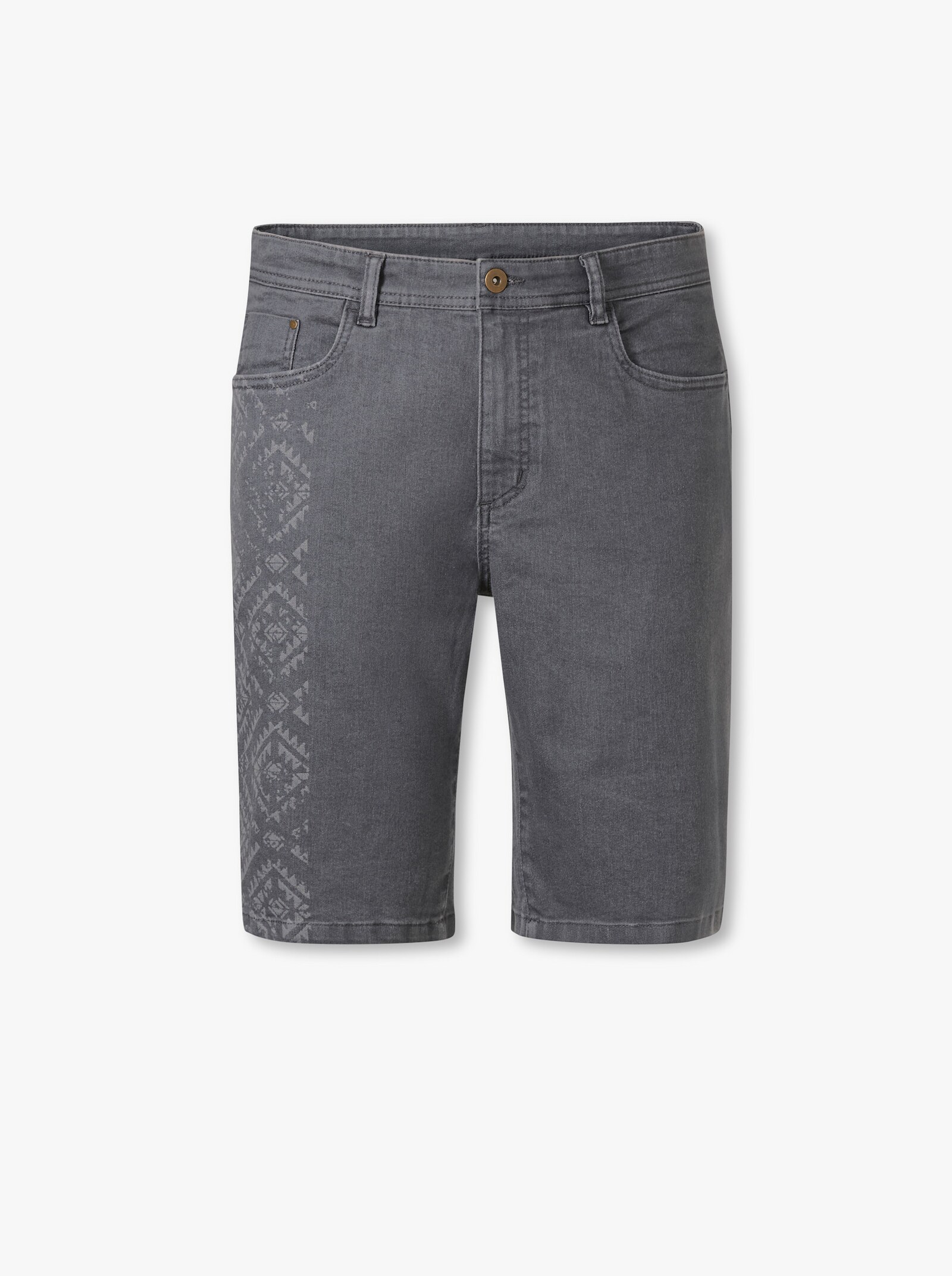 Marco Donati Bermudas mit Detail im Ethno-Dessin - grey-denim