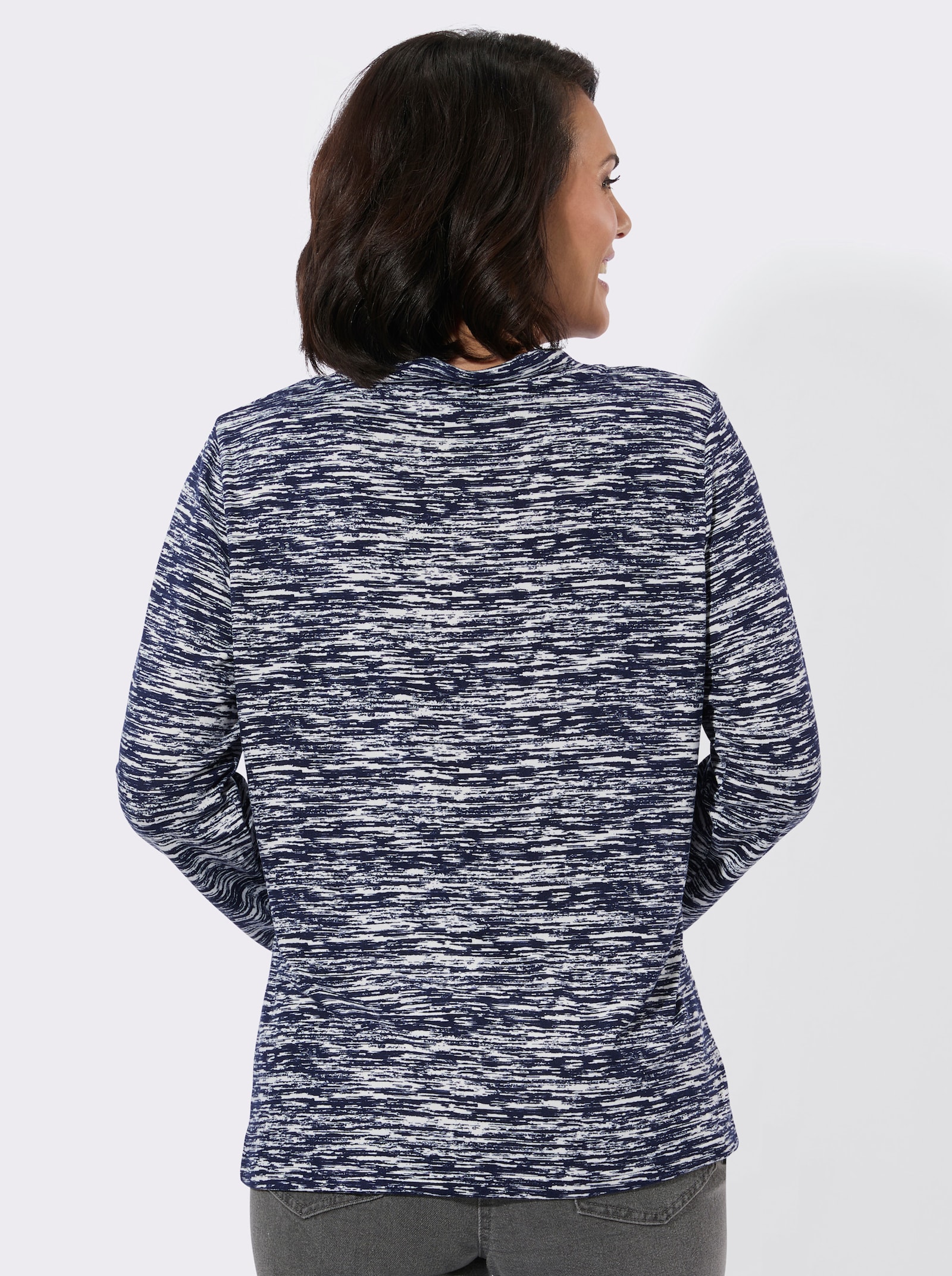 Winter-Shirt - marine-bedruckt