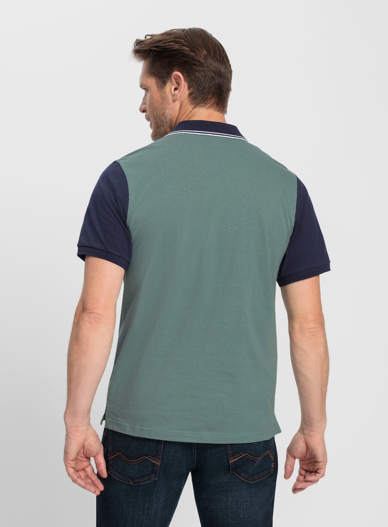 Catamaran Shirt met korte mouwen - marine-jade-wit-gestreept