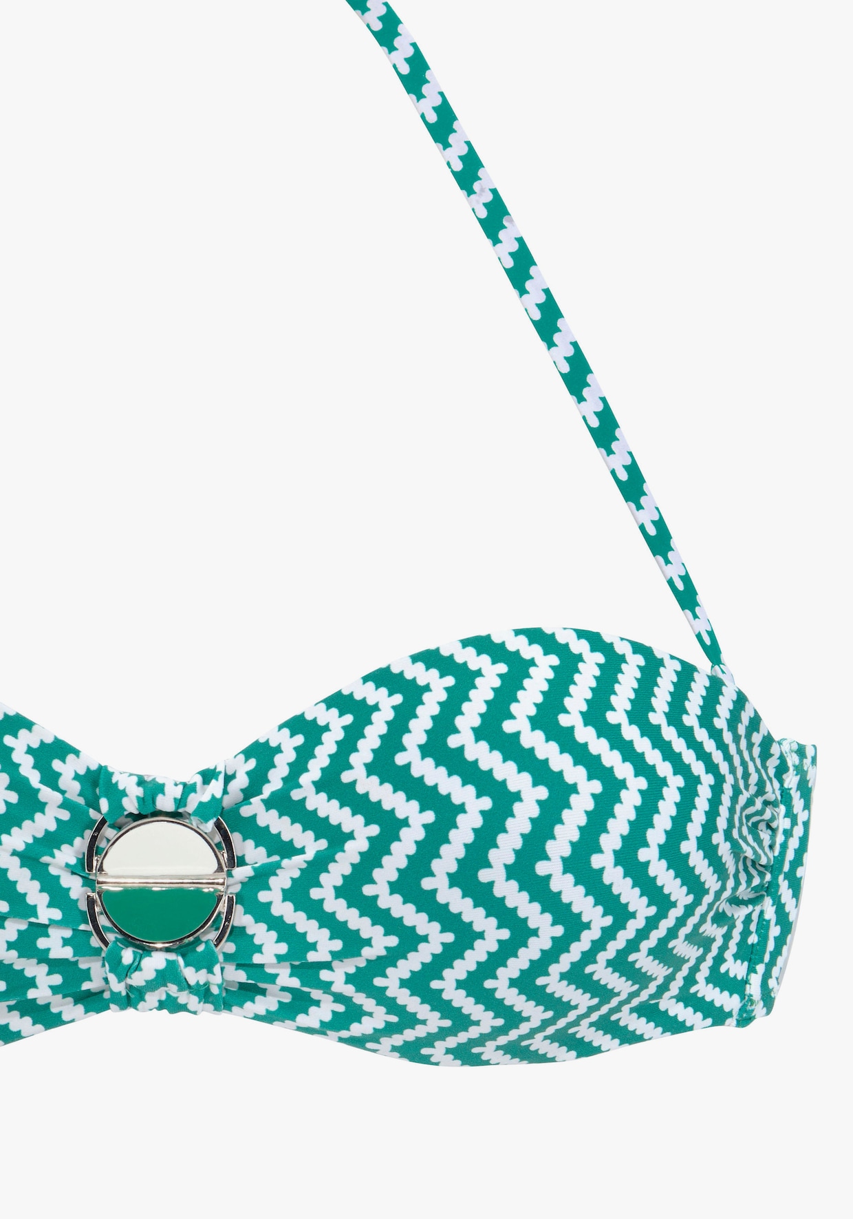 JETTE Maillot de bain bandeau à armatures - vert-blanc