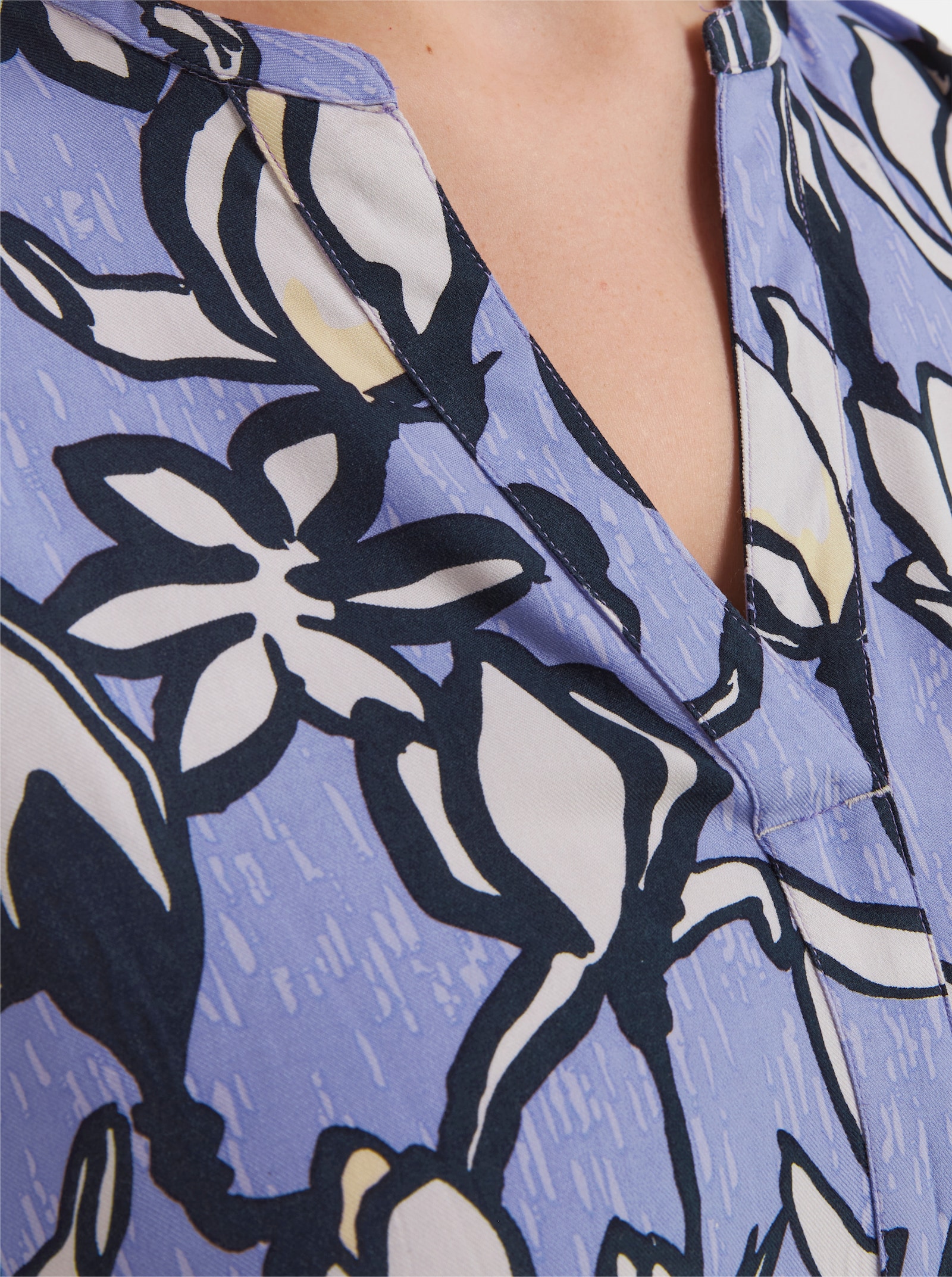 sheego A-Linien-Kleid mit Volants - flieder-ecru-bedruckt