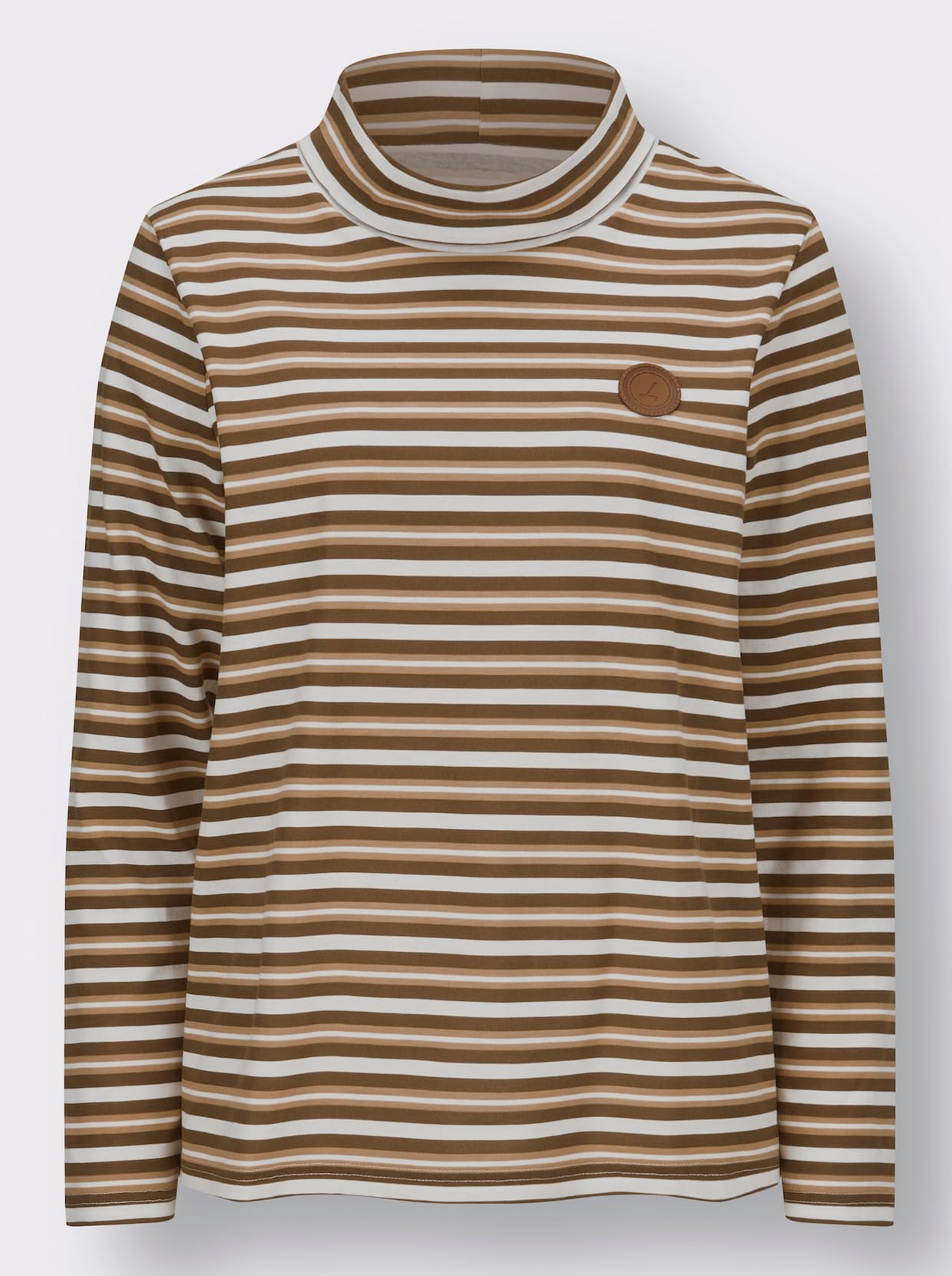 Streepjesshirt - bruin/ecru gestreept