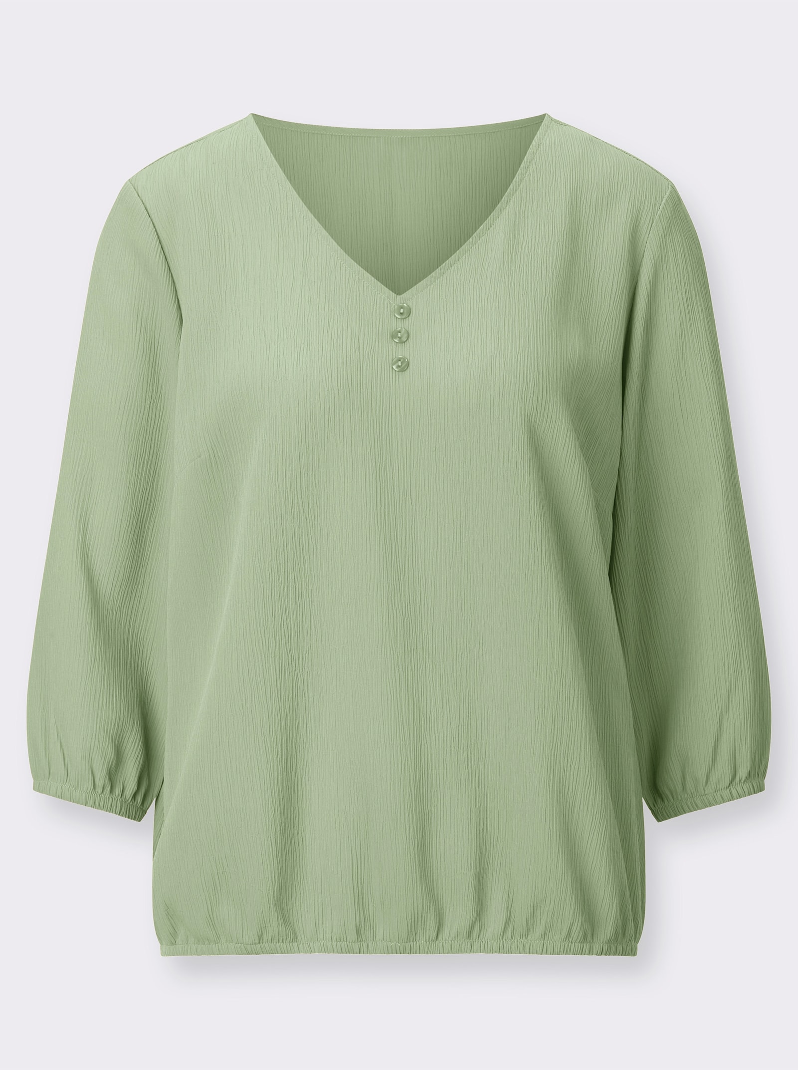 Schlupfbluse mit Crinkle-Effekt - eucalyptus