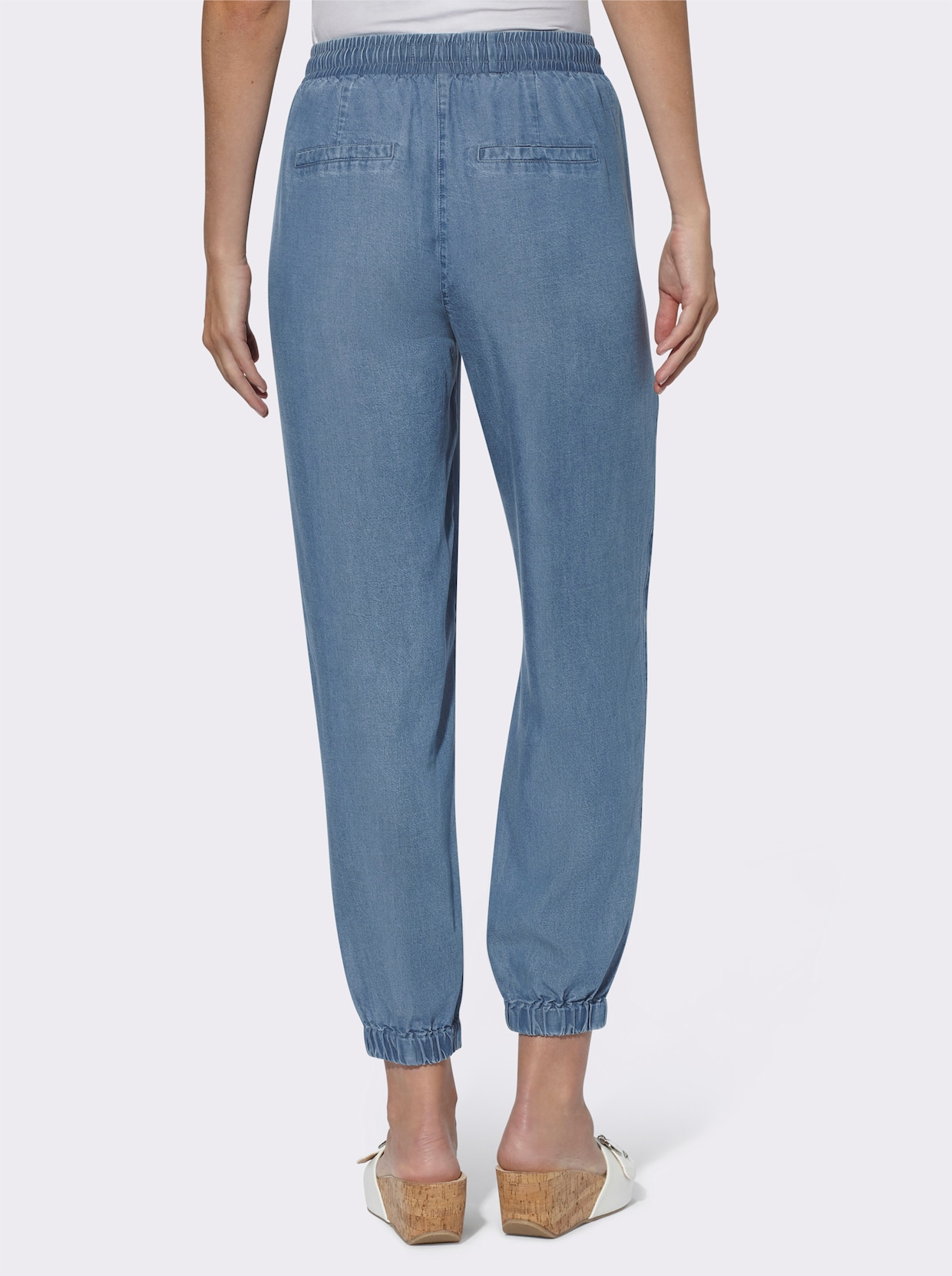 heine Pantalon 7/8 - bleu blanchi