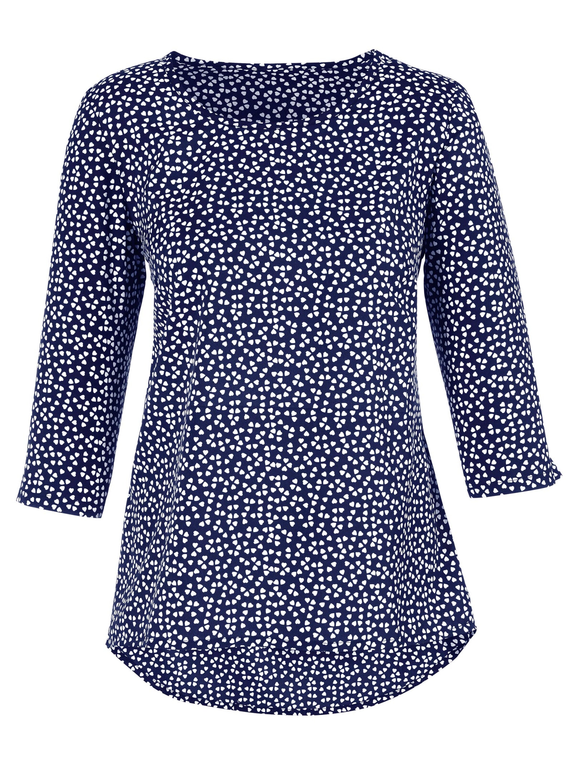 Schlupf-Bluse - marine-gemustert