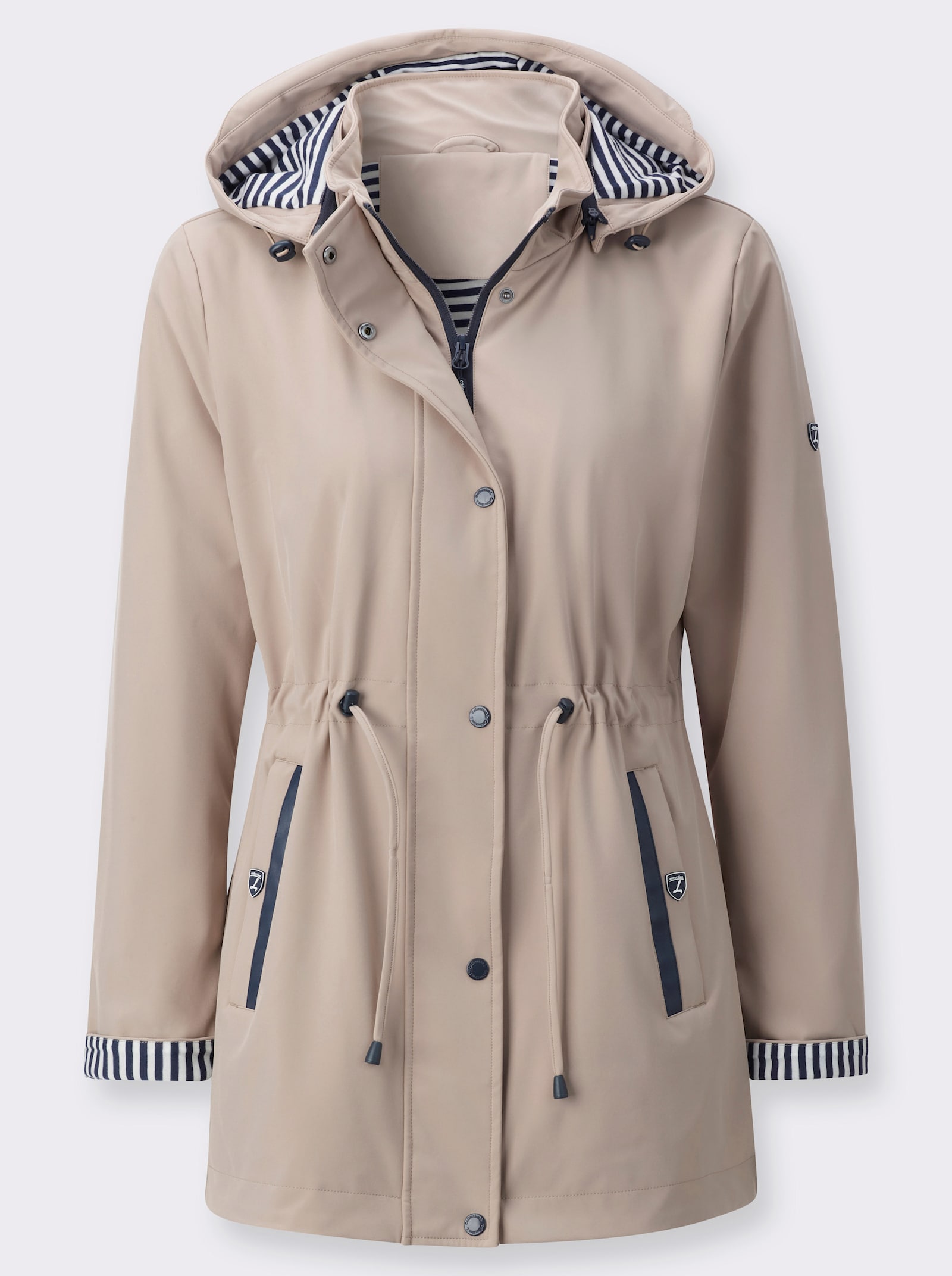 Softshelljacke mit abnehmbarer Kapuze - sesam