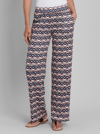 heine Druckhose im Retro-Dessin - taubenblau-ecru-bedruckt