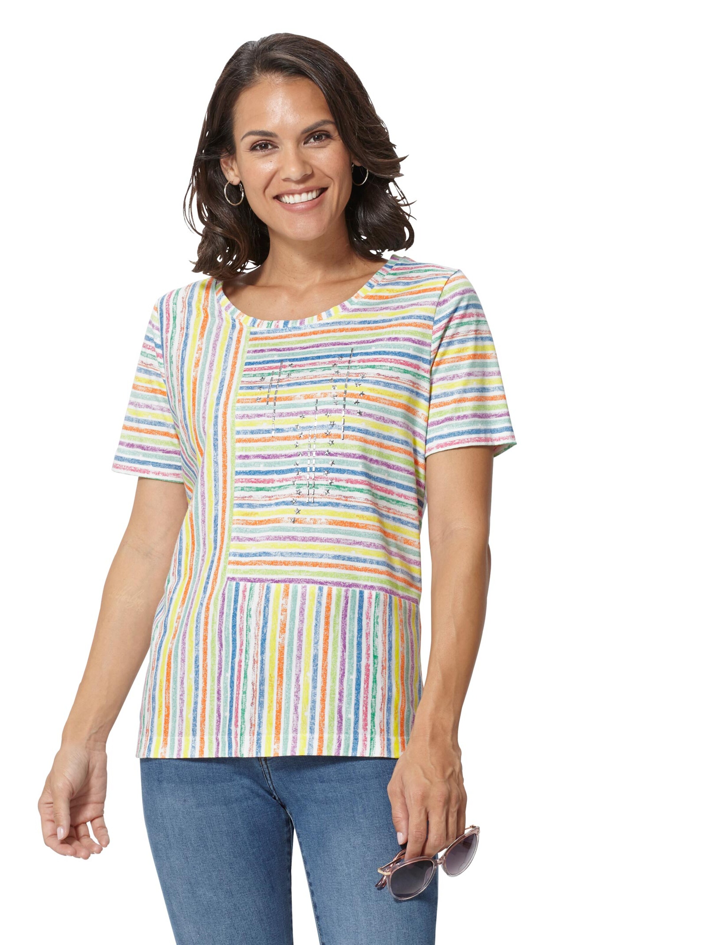 Shirt - weiß-gelb-gestreift