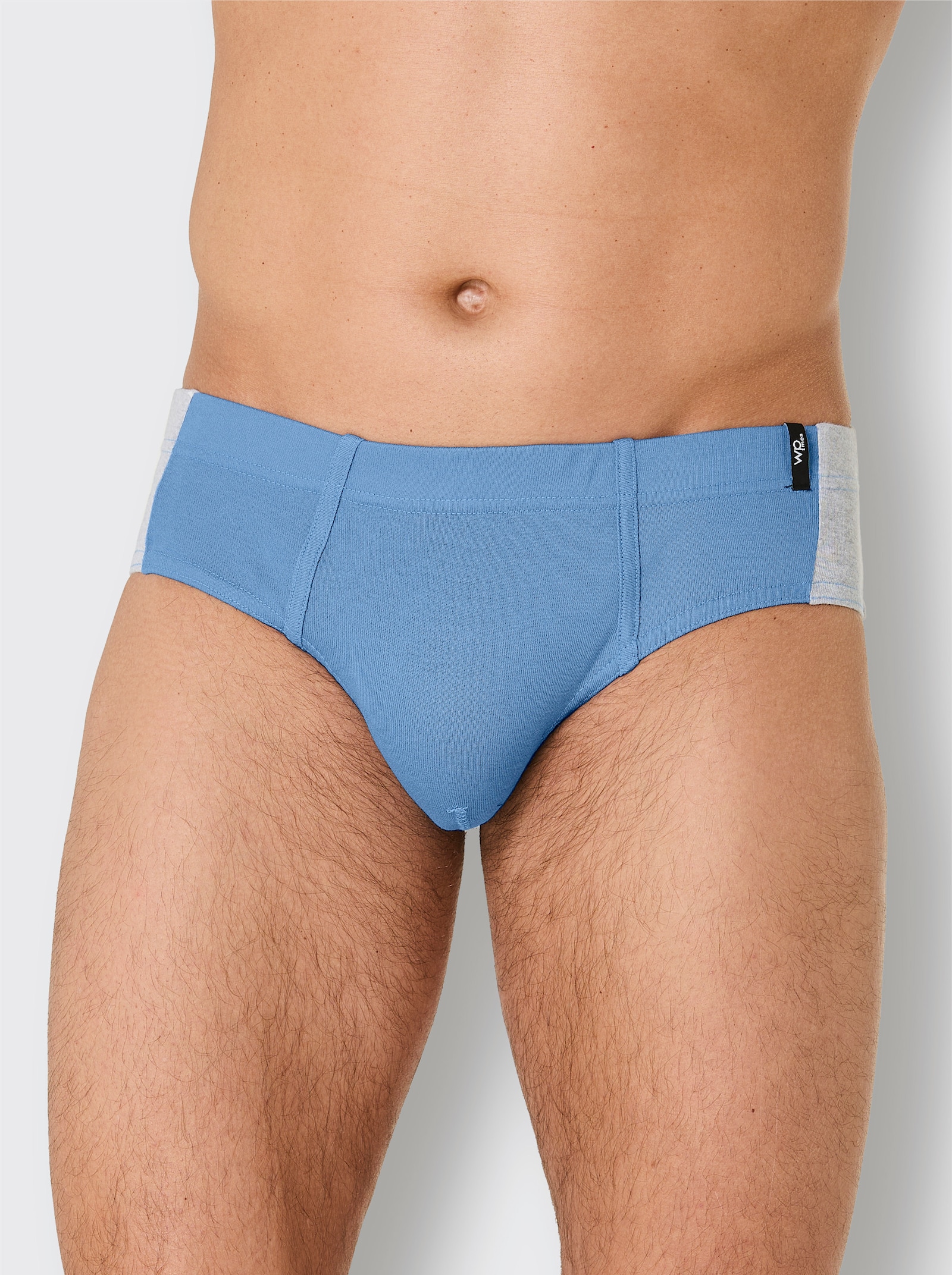 wäschepur men Slips - grau-meliert-mittelblau