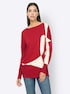 Pullover - rood/wit gedessineerd