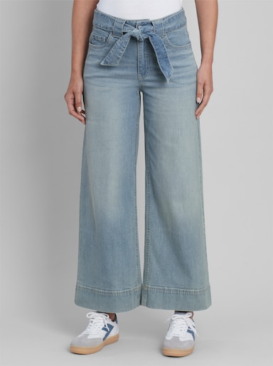 heine 5-Pocket-Jeans mit Bindegürtel - blue-bleached