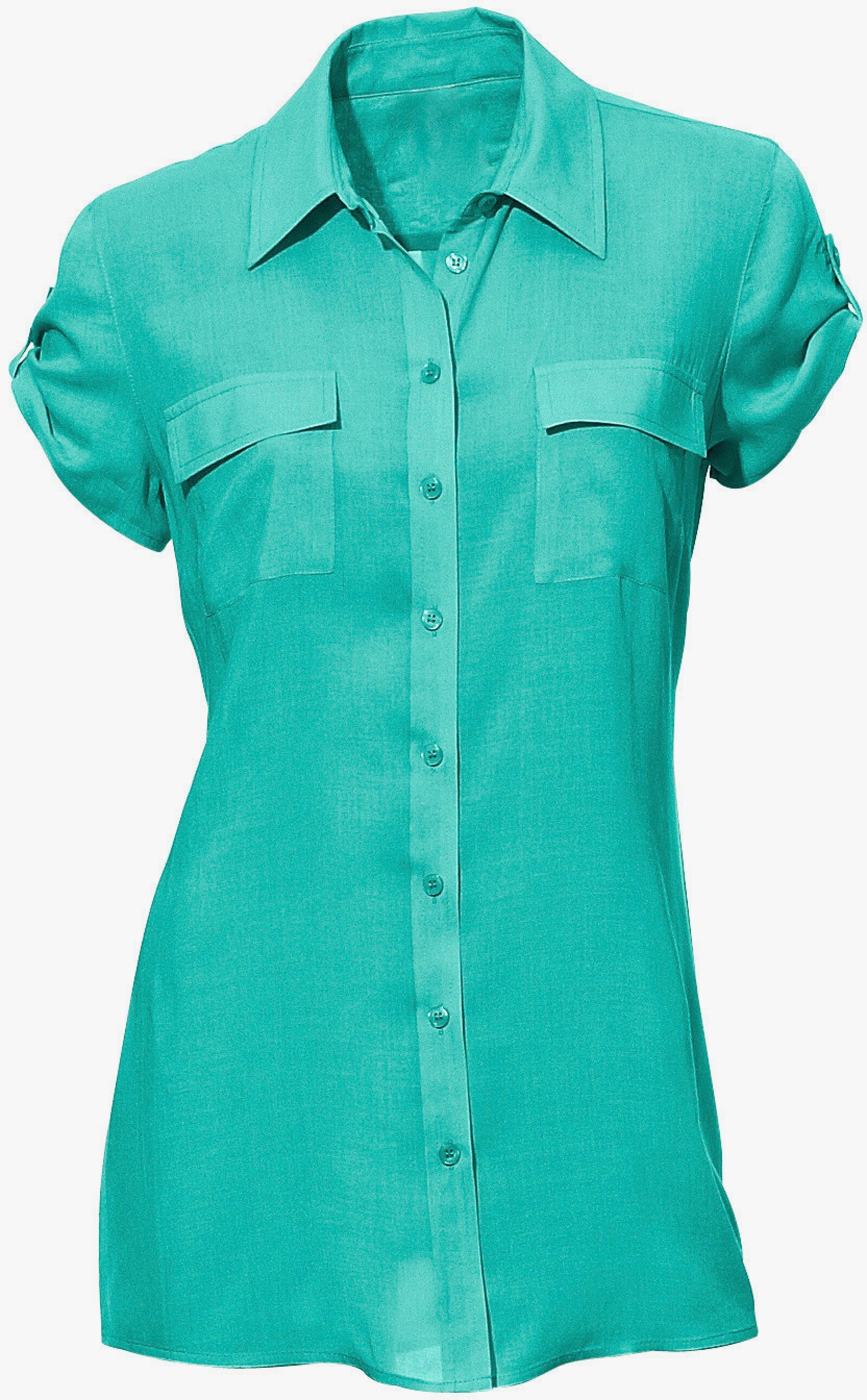 heine Kurzarm-Bluse im Viskose-Mix - mint