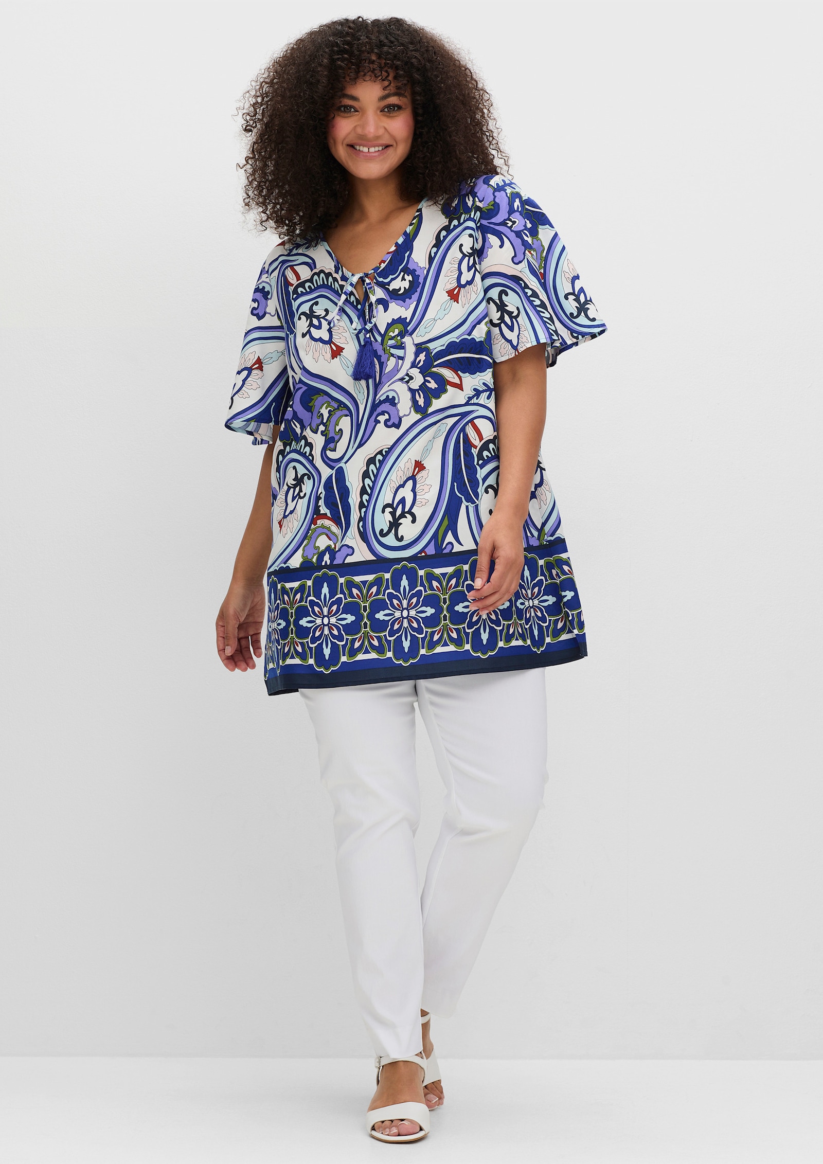 sheego by Joe Browns Tunika im Boho-Look - offwhite-gemustert