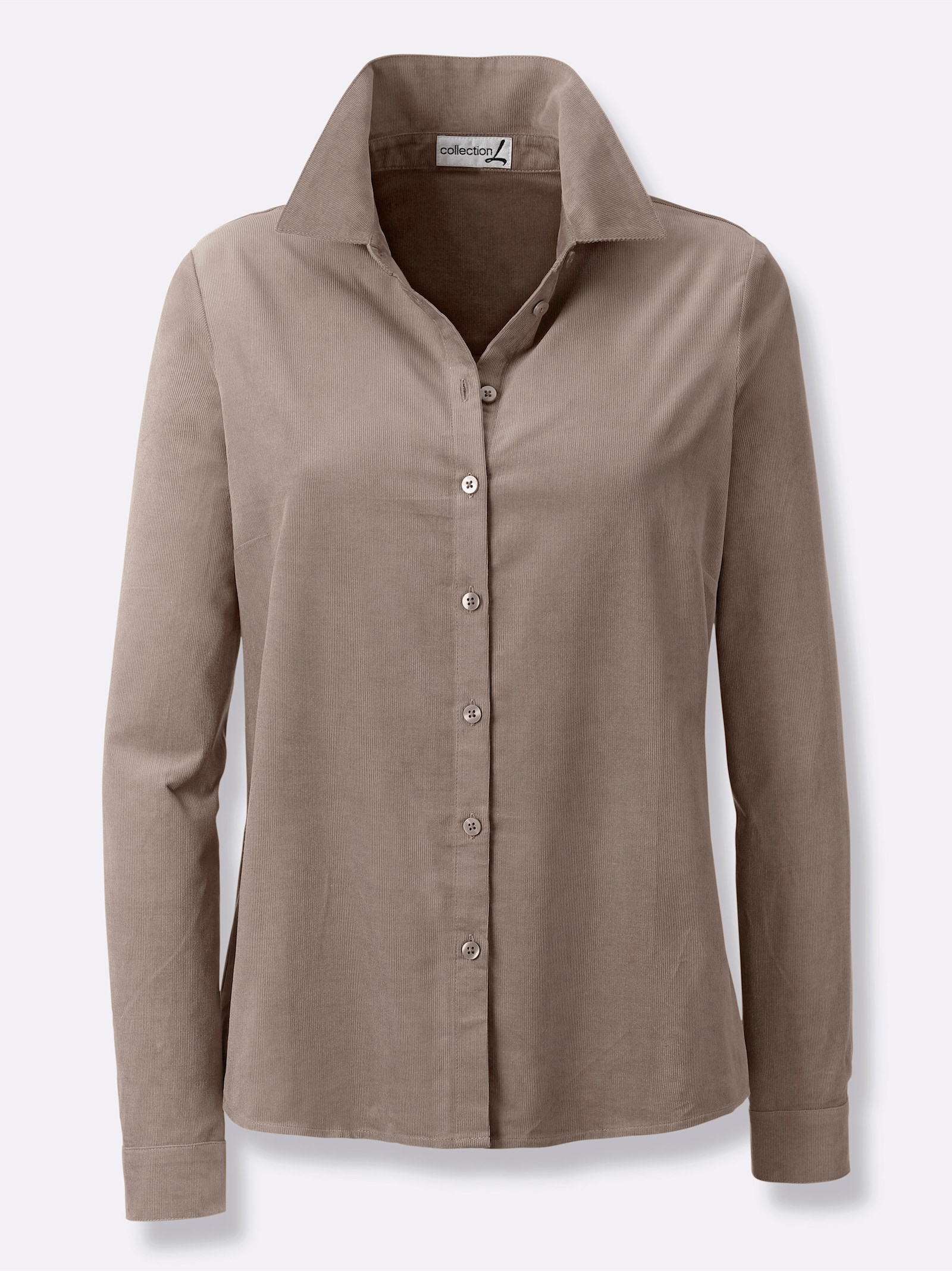 Skjortklänning av mjuk manchester - mullvad