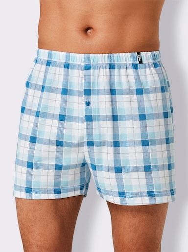 wäschepur men Boxershorts - anthrazit-topas-kariert