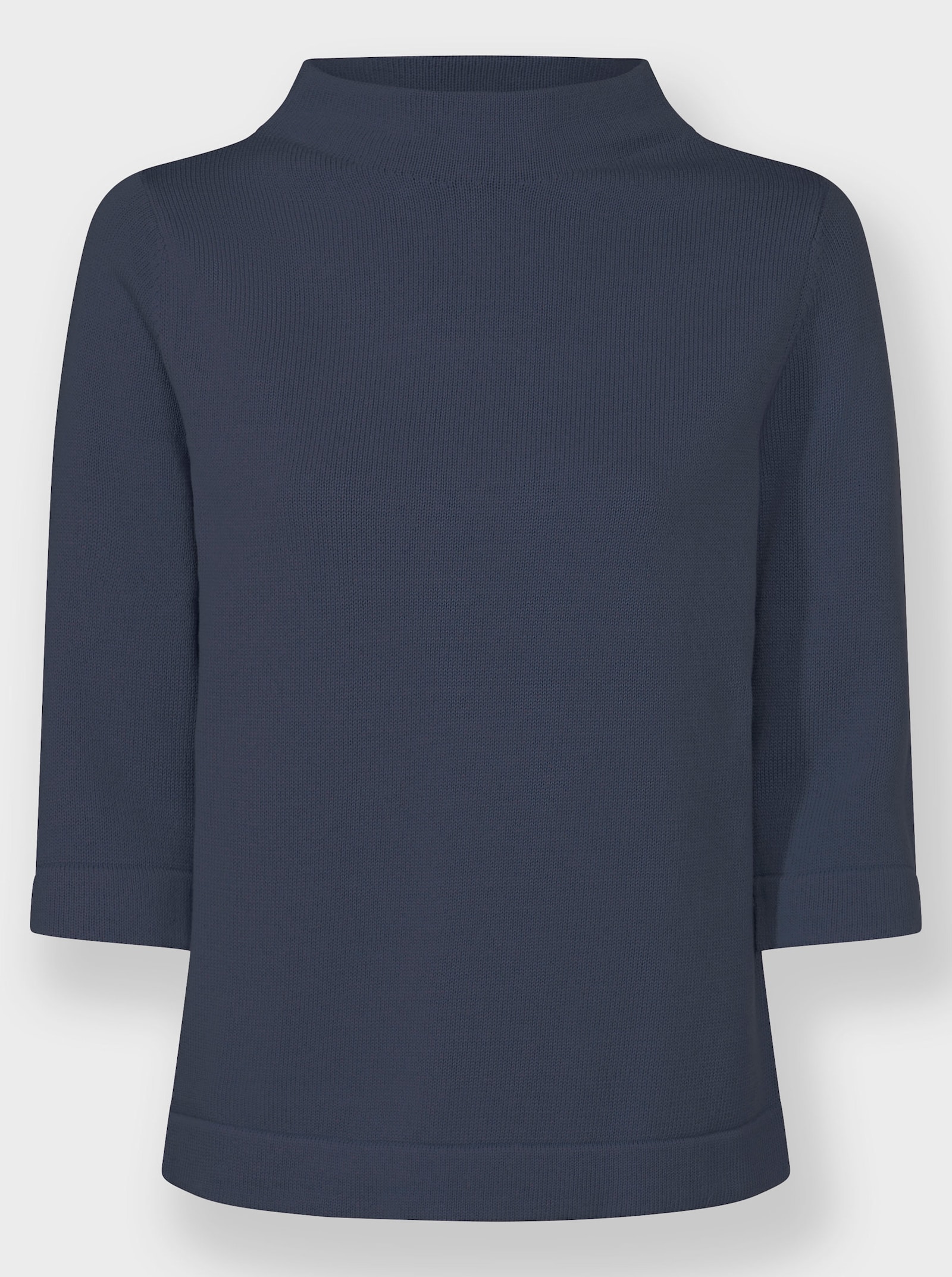 3/4 Arm-Pullover mit Kelchkragen - rauchblau