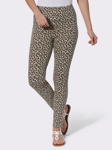 Leggings in verschiedenen Animal-Dessins - beige-schwarz-bedruckt