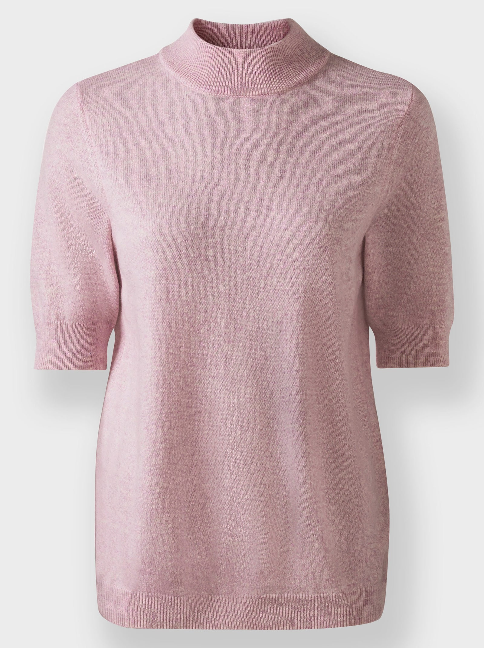 Stehkragenpullover aus reinem Kaschmir - rosé-meliert