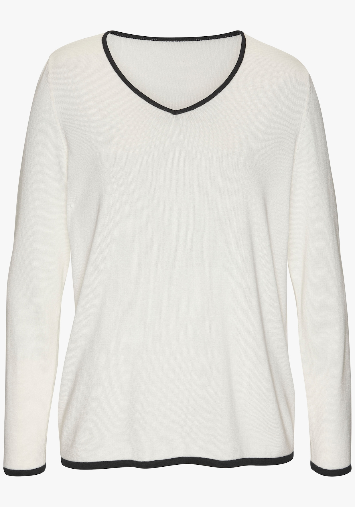 Vivance Pull à encolure en V - blanc-noir