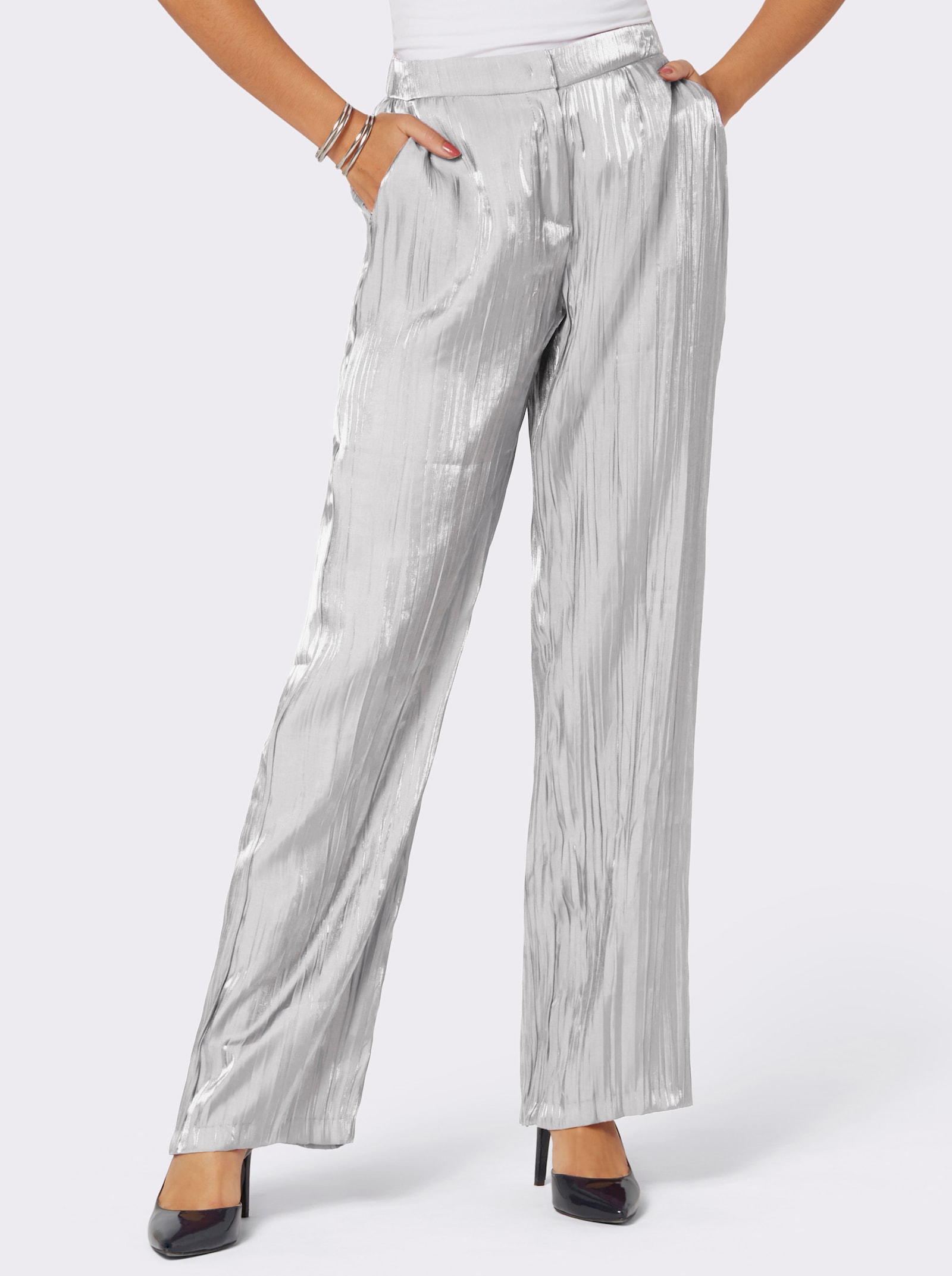 Broek in crashlook - lichtgrijs