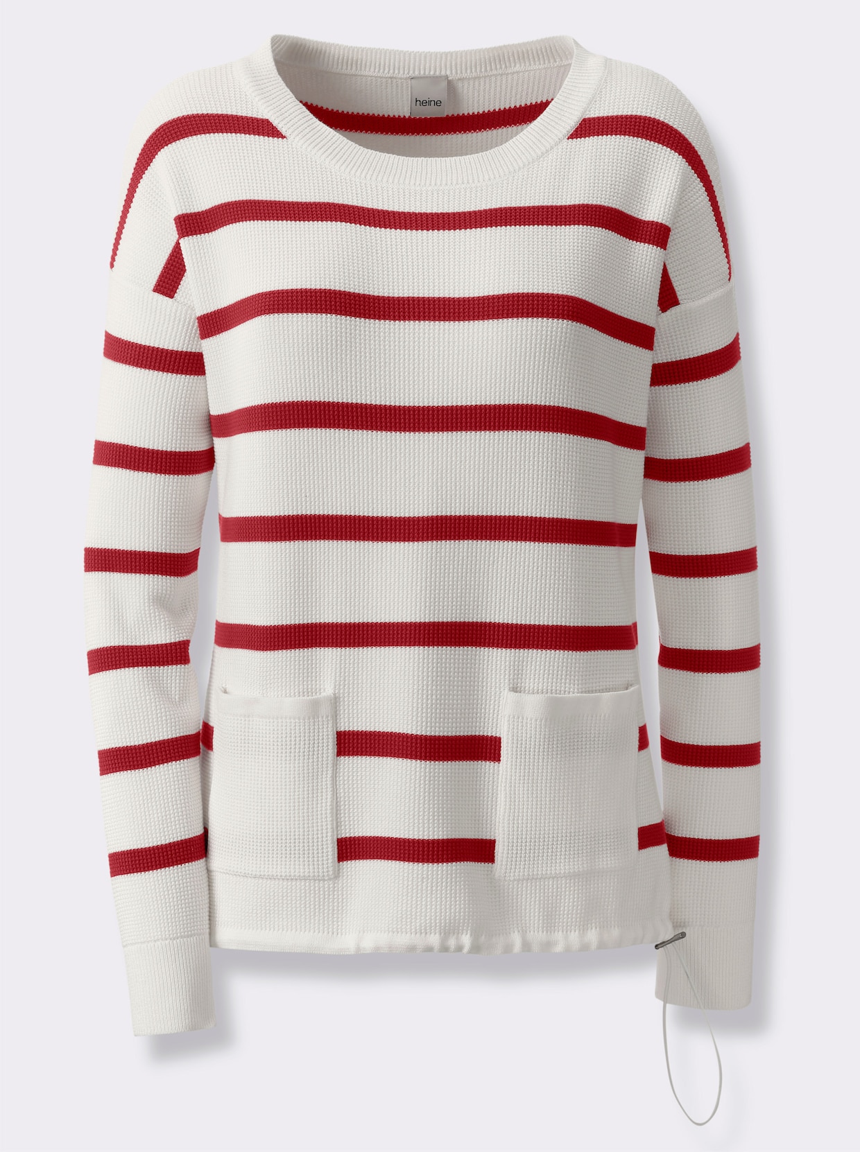 heine Pull en tricot - écru-rouge à rayures