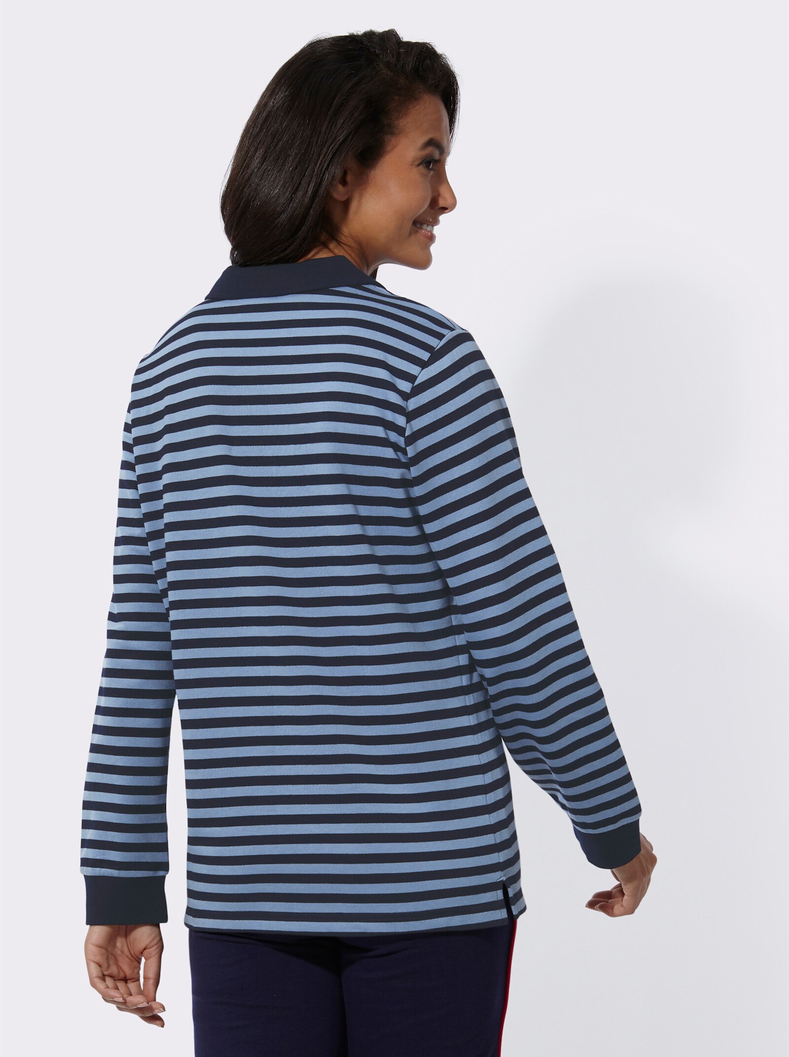 Catamaran Sports Sweatshirt in set van 2 - marine + marine/bleu gestreept