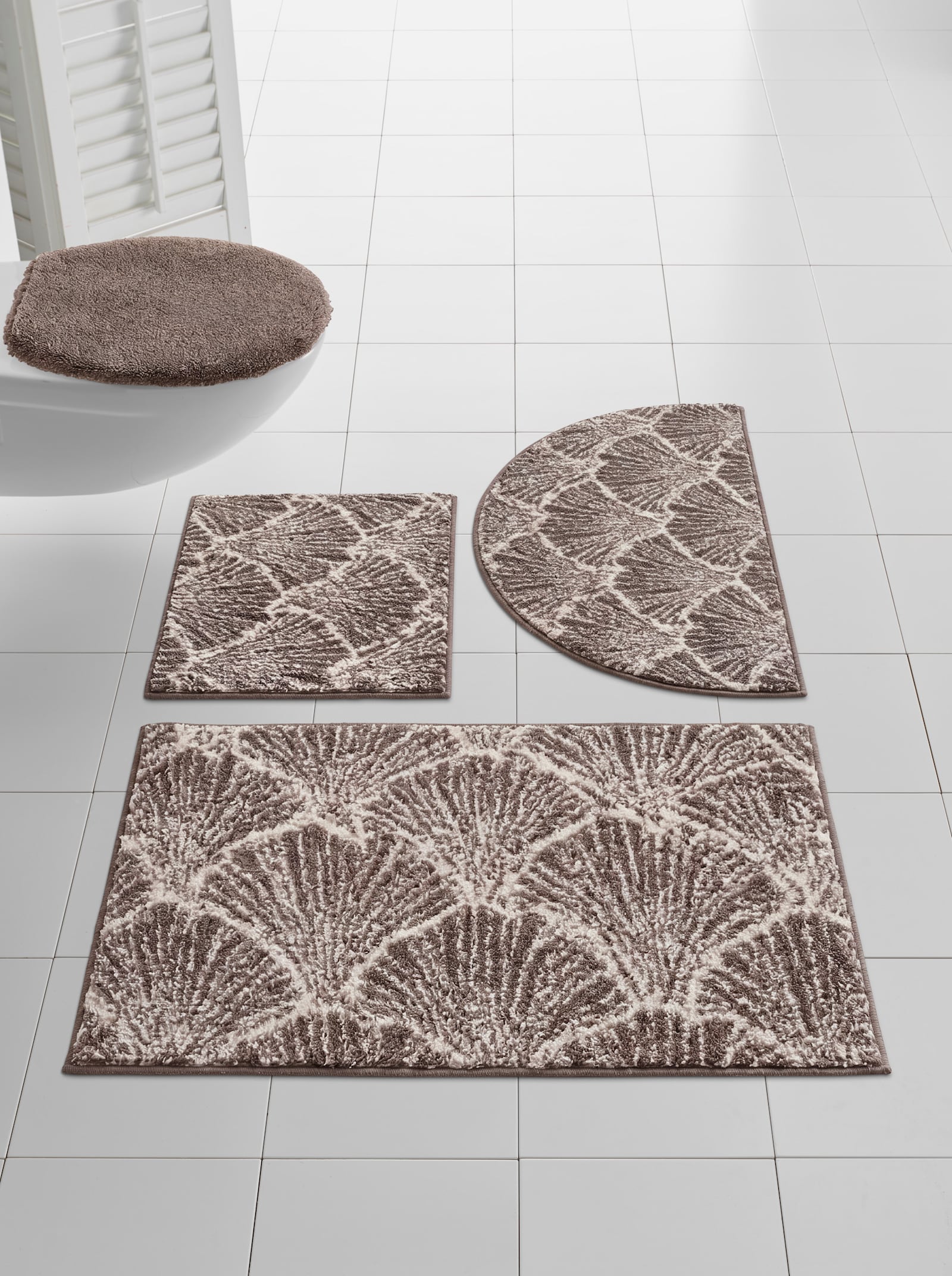 Grund Badeteppich im Muschel-Design - beige-ecru-gemustert