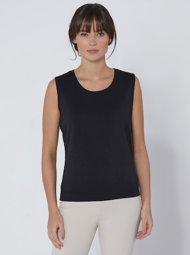 CREATION L PREMIUM Baumwoll-Shirttop - schwarz