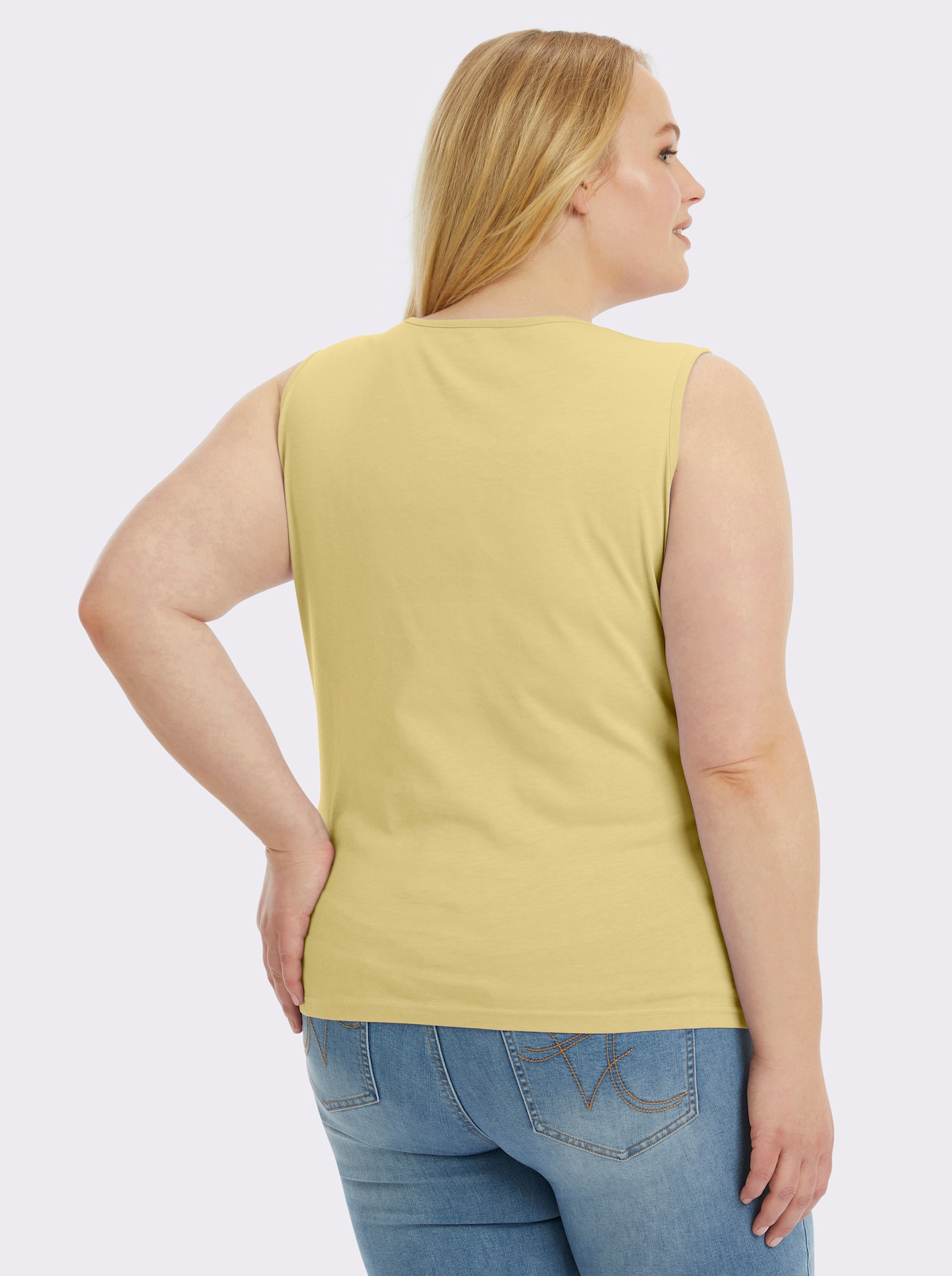Trägertop mit Rundhals-Ausschnitt - zartgelb