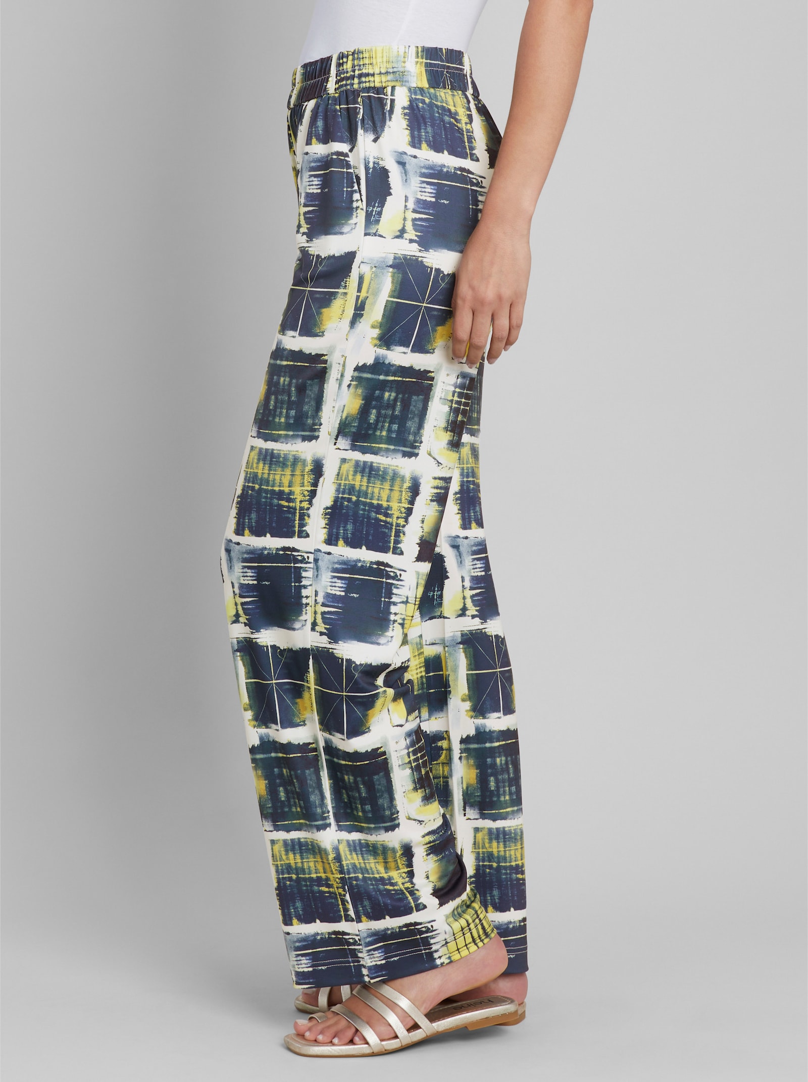 heine Druckhose mit weitem Bein - marine-ecru-bedruckt
