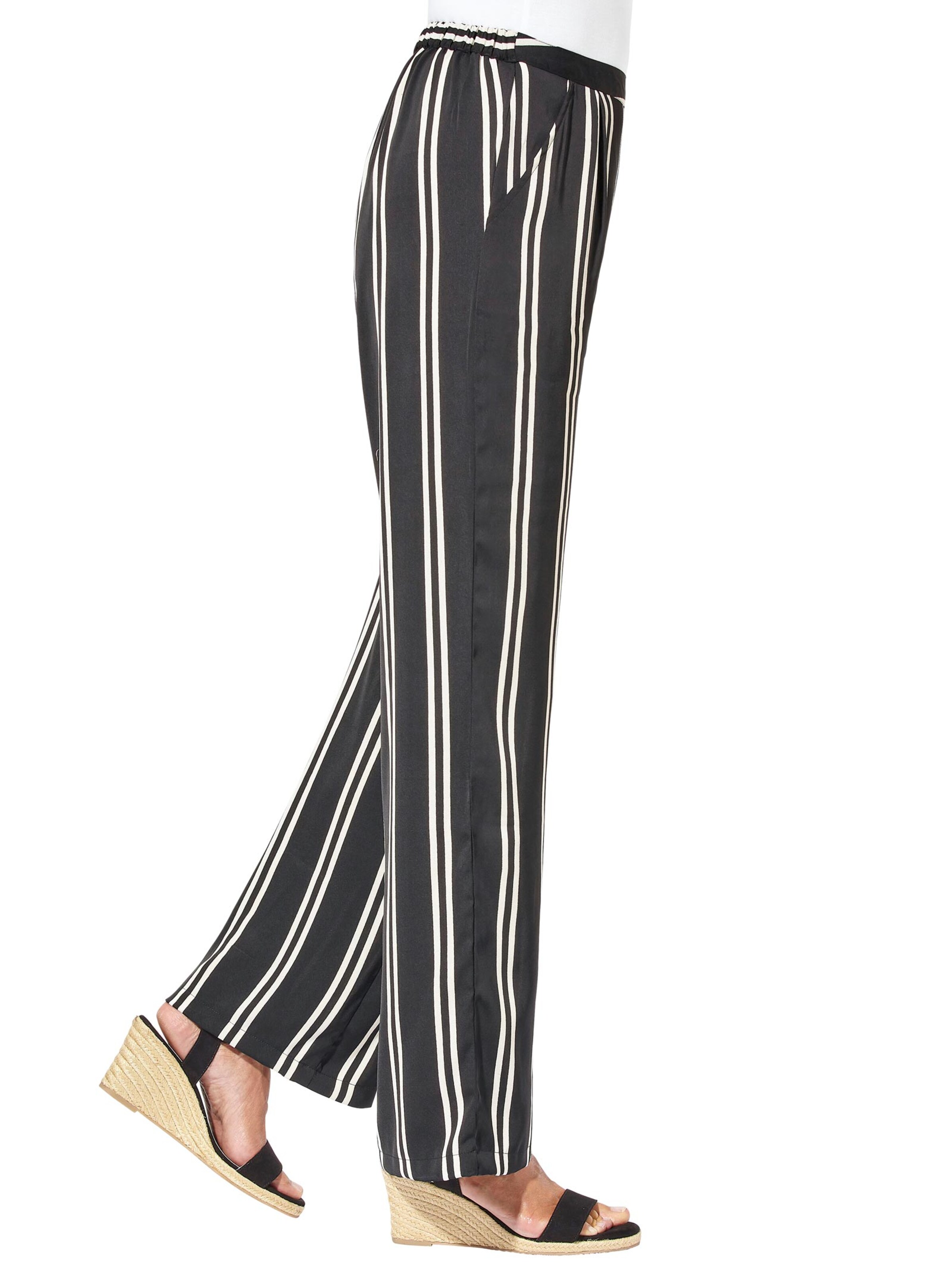 Palazzohose - schwarz-weiß-gestreift