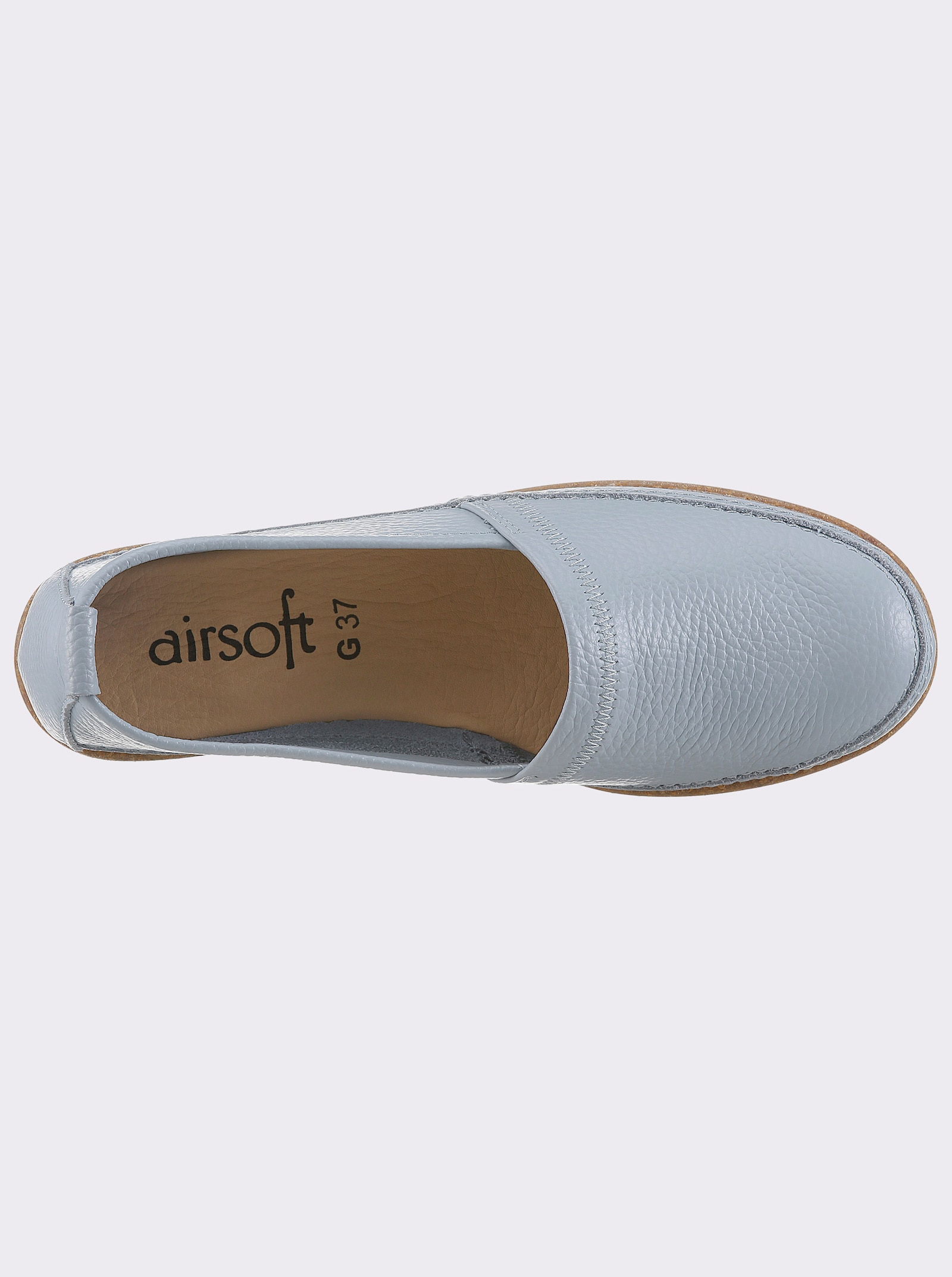 airsoft modern+ Slipper aus Glattleder - hellblau